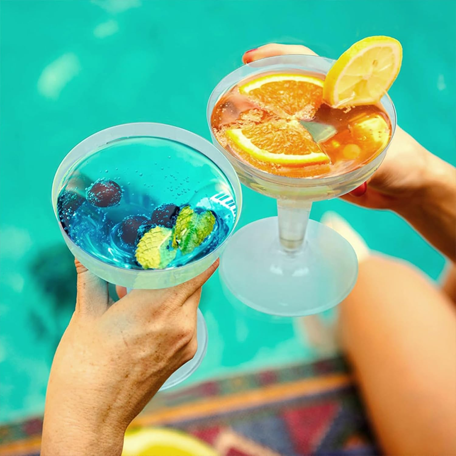 25 Pcs Transparent 4 Ounce Re-Usable Champagne Flutes Margarita Cups Cocktail Glasses image number 3