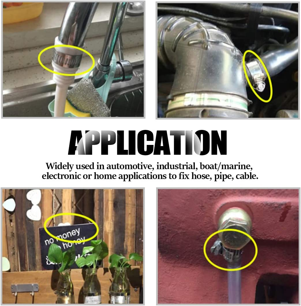 Glarks 20Pcs 304 Stainless Steel Adjustable 18-32MM Range Worm Gear Hose Clamps Assortment Kit, Fuel Line Clamp for Water Pipe, Plumbing, Automotive and Mechanical Application (18-32MM) image number 4