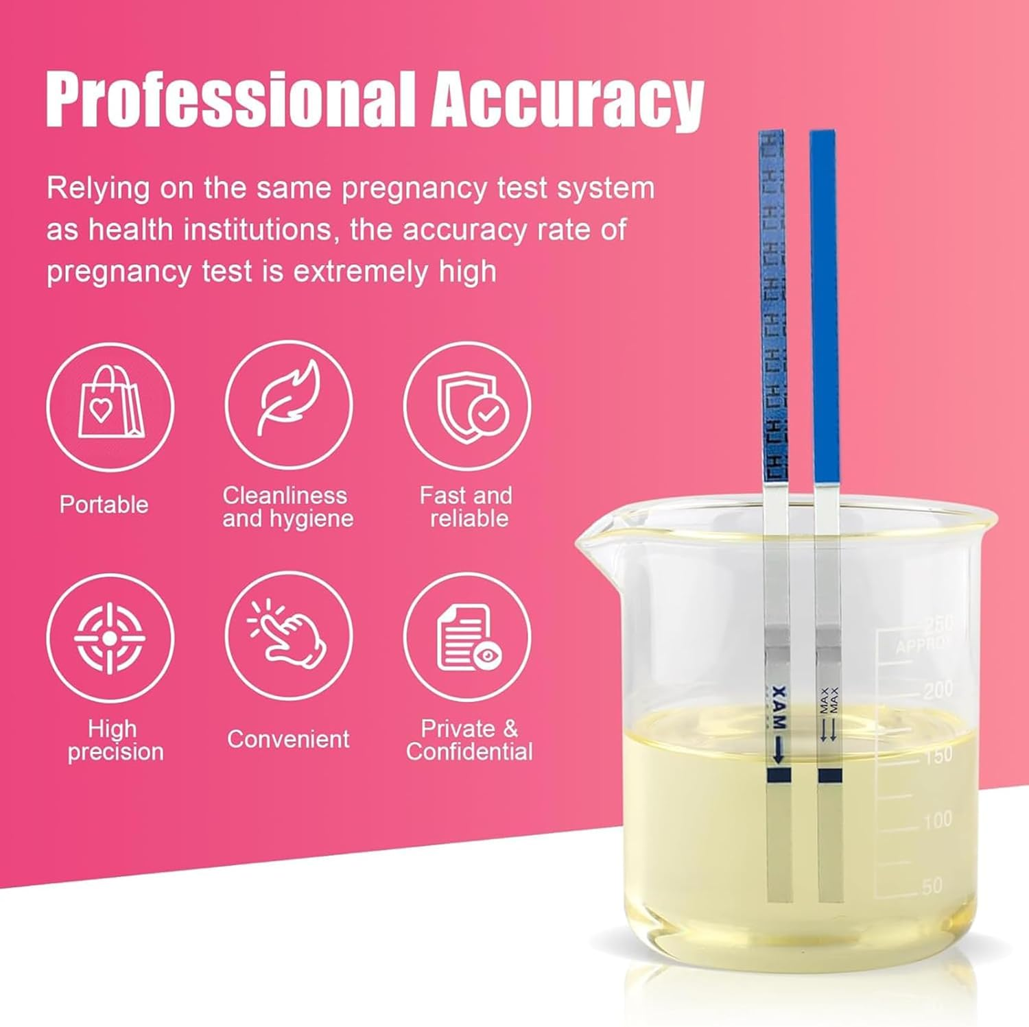 Ovulation Test Strips, 50 LH Ovulation Predictor Kit with 50 Collection Cups, over 99% Accurately Track Ovulation Test image number 2