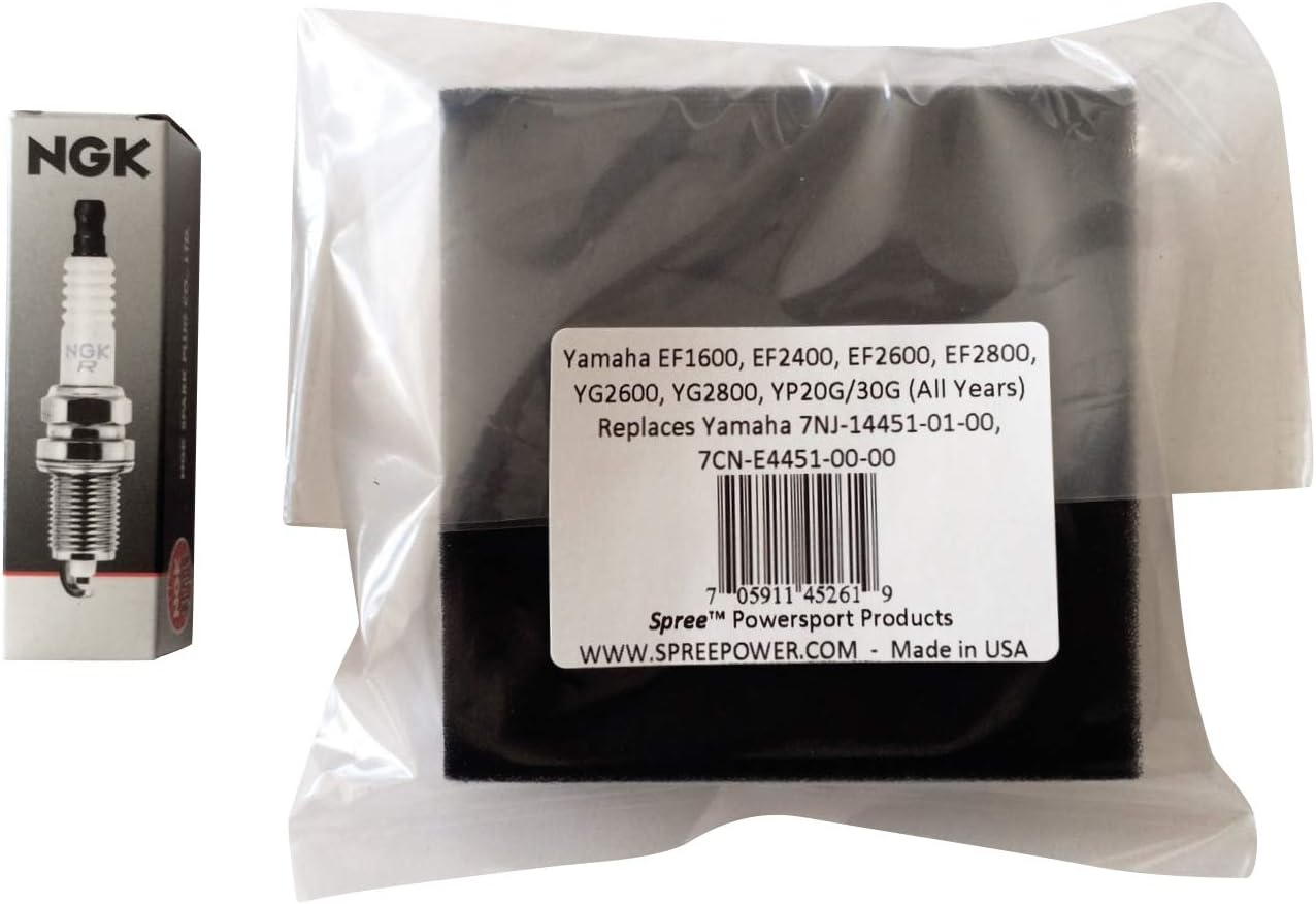 Spree Compatible Replacement for Yamaha Generator EF1600 EF2400 EF2600 EF2800 Air Filter with SPARK PLUG image number 2