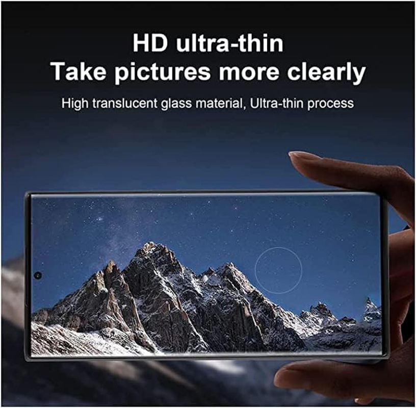 Aircawin Screen Protector for Samsung Galaxy S23 Ultra 6.9 Inch 2023,9H Temper Glass Film,Ultrasonic Fingerprint Support, 3D Full Coverage,Hd Clear,No Bubbles,Scratch-Proof, Case Friendly,2 Packs Each image number 3