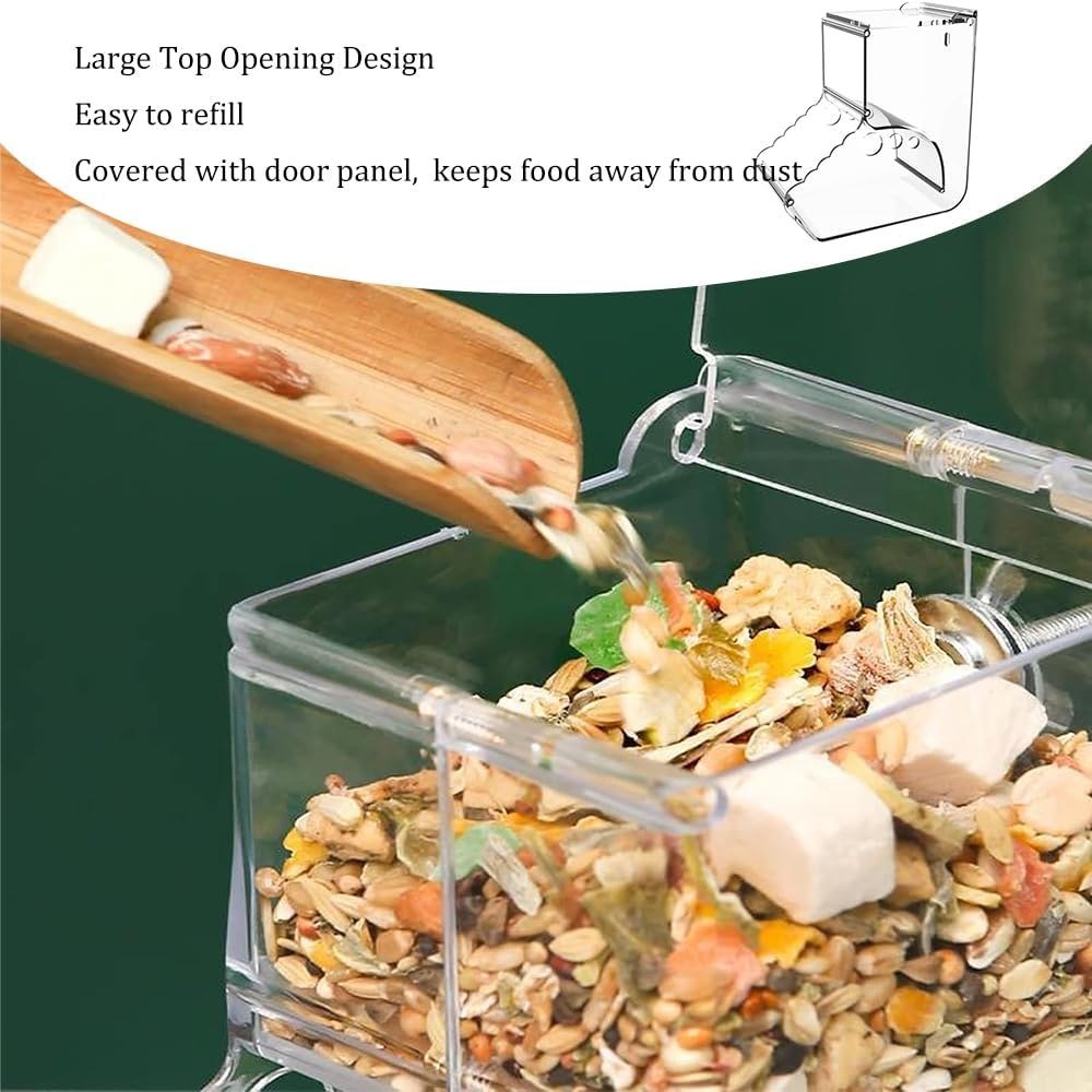 Hamster Food Dispenser with Baffle Design, Large Transparent Capacity, Durable Automatic Small Animal Feeder for Hamsters, Guinea Pigs, Bunnies and Other Small Pets image number 2