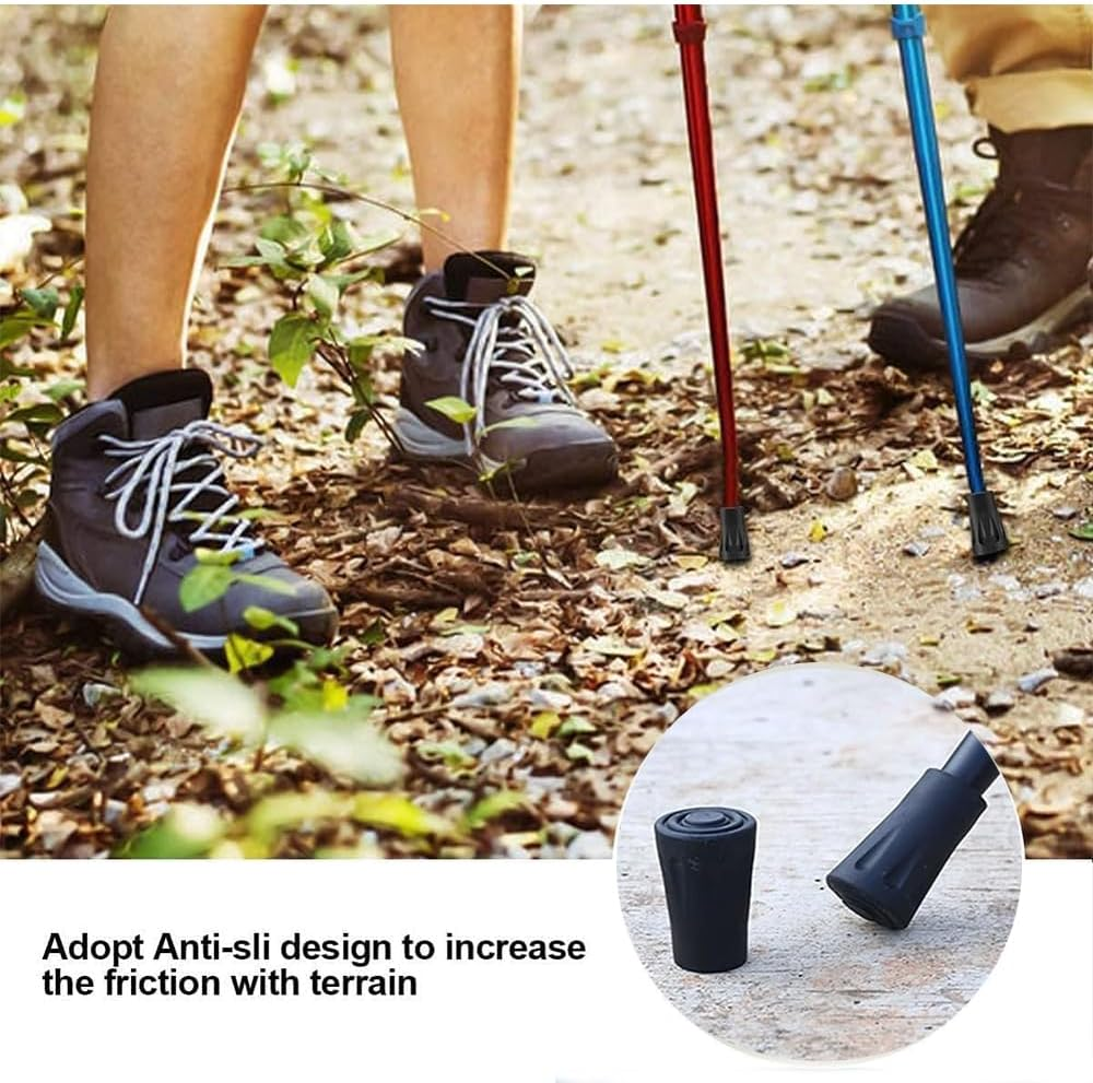 3 Different Sizes of Rubber Poles Walking Poles Rubber Tips Trekking Pole Tips,Replacement Feet Rubber Ends Caps Walking Stick Tips Hiking Pole Tips Replacement Cover Anti-Slip Wear-Resistant.(12Pcs) image number 1