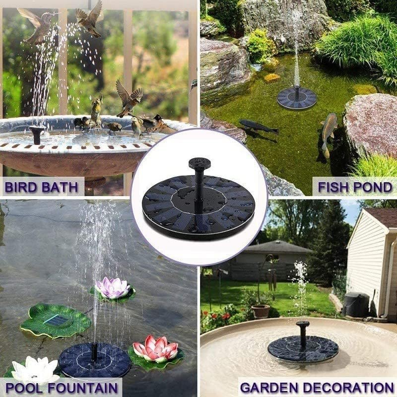 Solar Fountain Water Pump for Bird Bath, Solar Powered Free Standing Floating Mini Water Pump Kit with 4 Nozzles for Garden, Patio, Pond image number 2