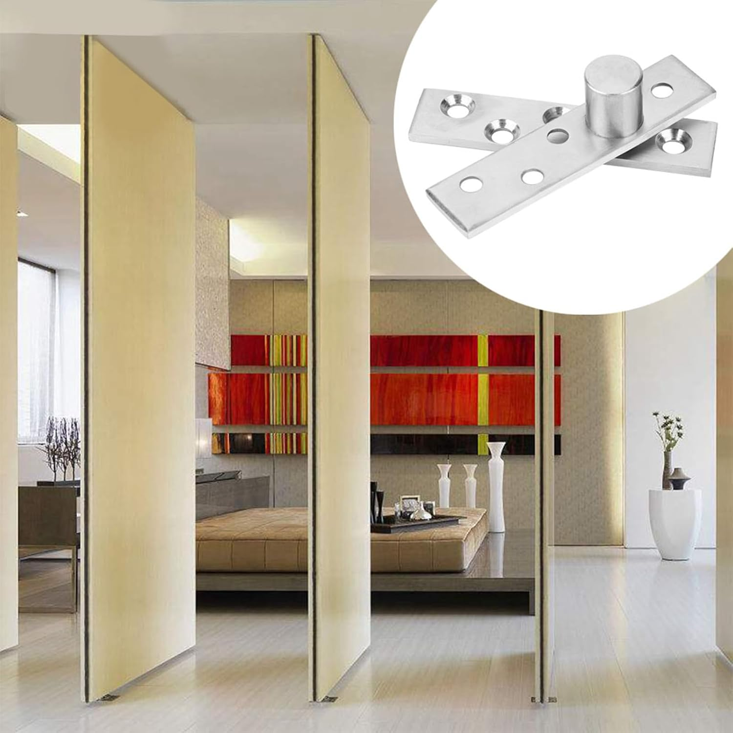 Corrosion Resistant Door Hinge, Revolving Door Hinge, Stainless Steel 7.9Mm for Revolving Door Kitchen Door Cabinet Door (Eccentric Shaft)