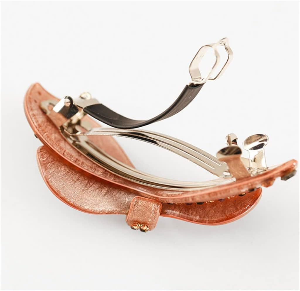 Alligator Clip,Headdress,Hair Clamp,Hairpins,Clip Headgear Back Head Hairpin Korean Rhinestone Word Spring Top Clip Bow Headgear (Color : A, Size : 9.5 * 6Cm) (Color : B, Size : 9.5 * 6Cm)