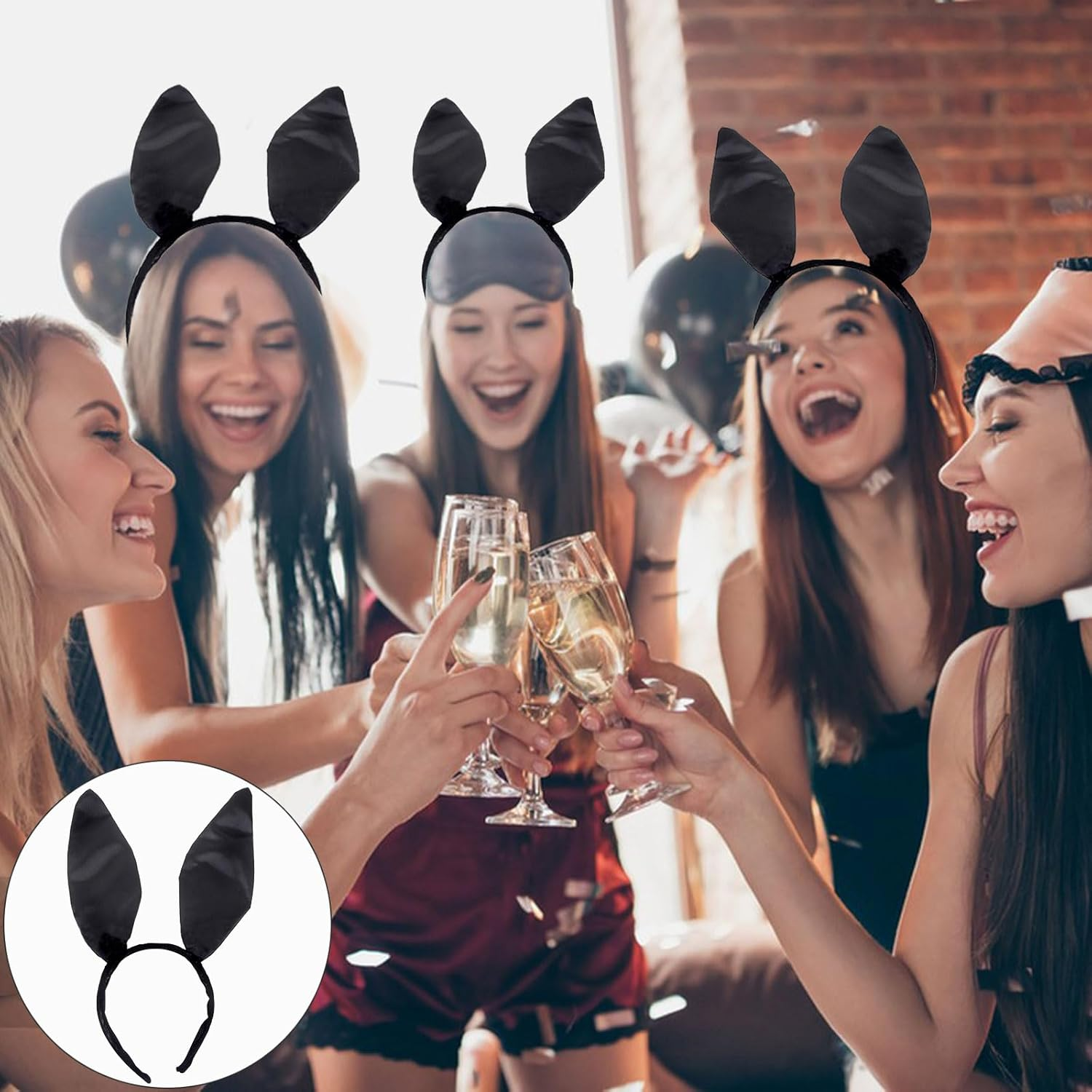 5-Piece Women'S Bunny Accessory Set, Bunny Costume, Bunny Ears, Headband, Rabbit Cosplay Set, Rabbit Ears and Tail Set, Easter Rabbit Ears, Headband, Rabbit Ears, Headband, Bow Tie Tail image number 4