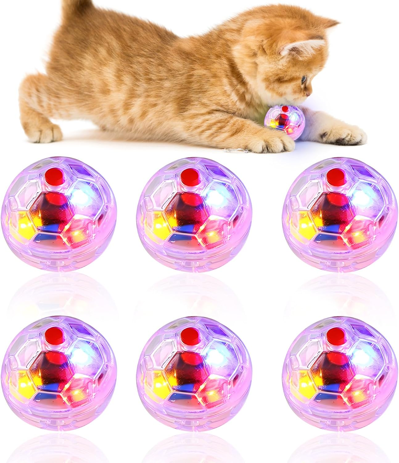 Pack of 6 Ghost Hunting Motion Balls, Ghost Hunting Cat Ball Movement Balls, Flashing Paranormal Equipment, Hunting Movement Light up Balls, Pet Toy, Cat Ball, Paranormal Equipment image number 6