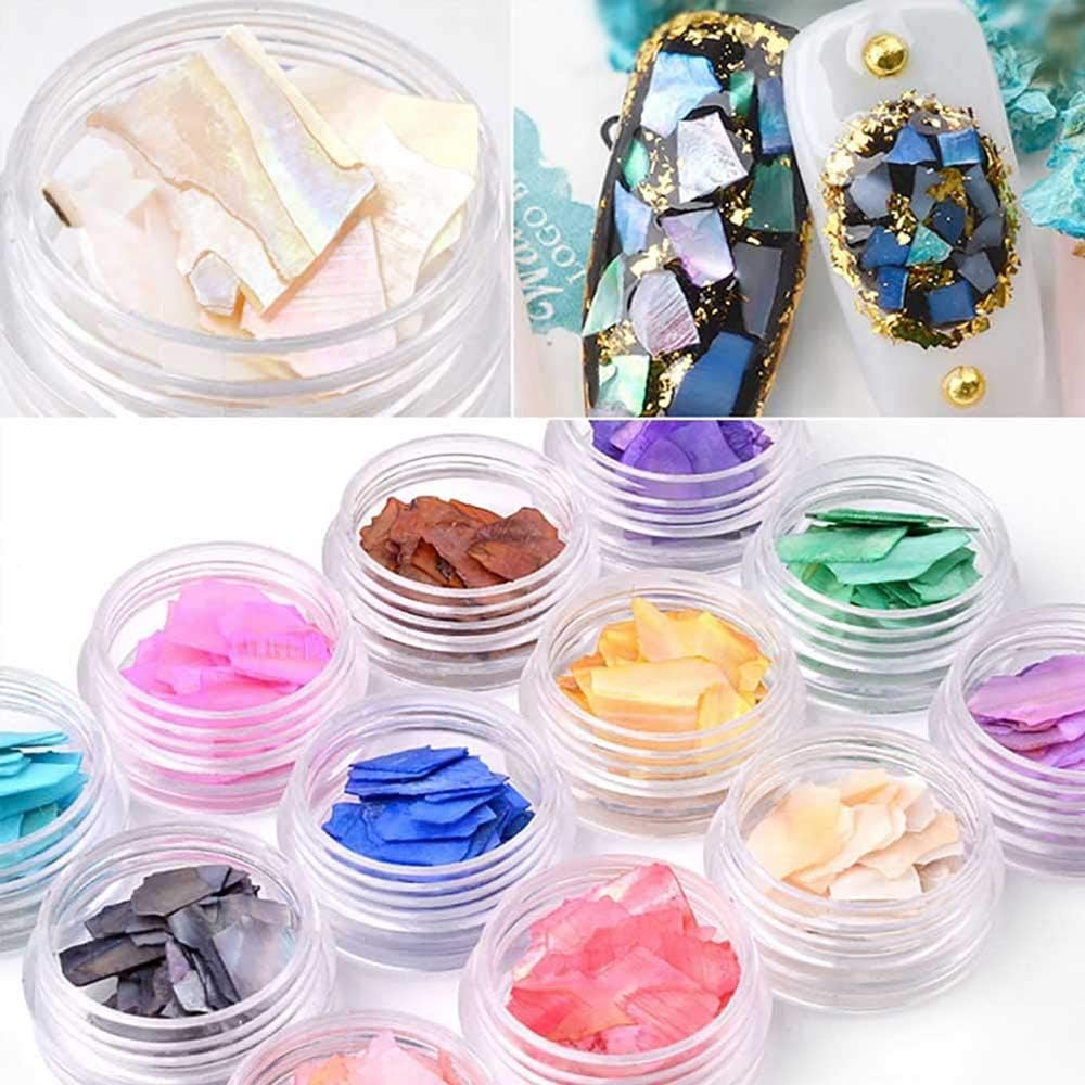 12 Boxes Holographic Chunky Glitter Nail Sequins Iridescent Nails Crafts Nail Face image number 3