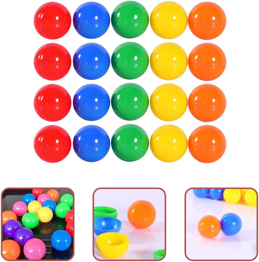 4CM Hollow Bingo Lotto Game Ball 50Pcs Plastic Colorful Balls Raffle Balls Table Activity Balls Fillable Easter Egg Toy Vending Machine Capsules image number 5