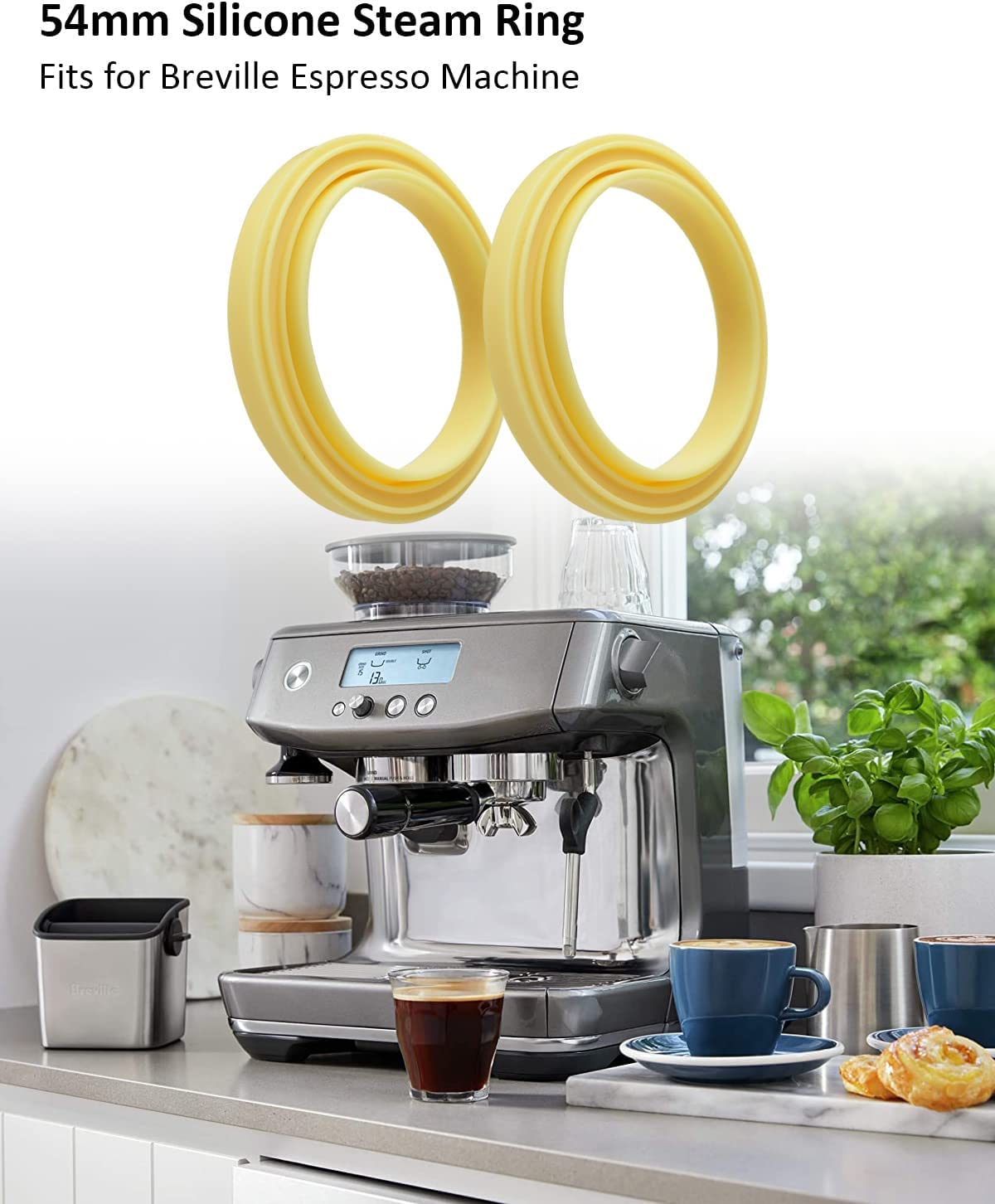 KANZEE 2X Coffee Espresso Machine Brew Group Head Seal Gasket for - BES810 BES840 BES860 BES870 BES860/02.6 SP0001474, 54Mm Silicone Ring, Espresso Barista Express Accessories, Breville Barista Express Parts image number 4