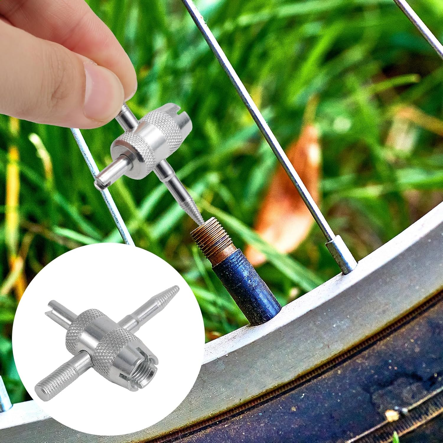 6Pcs Tire Valve Stem Core Remover Tool, 4-In-1 Multifunctional Tire Valve Core Repair Tool Remover for Bicycle Bike Automobile Car image number 3