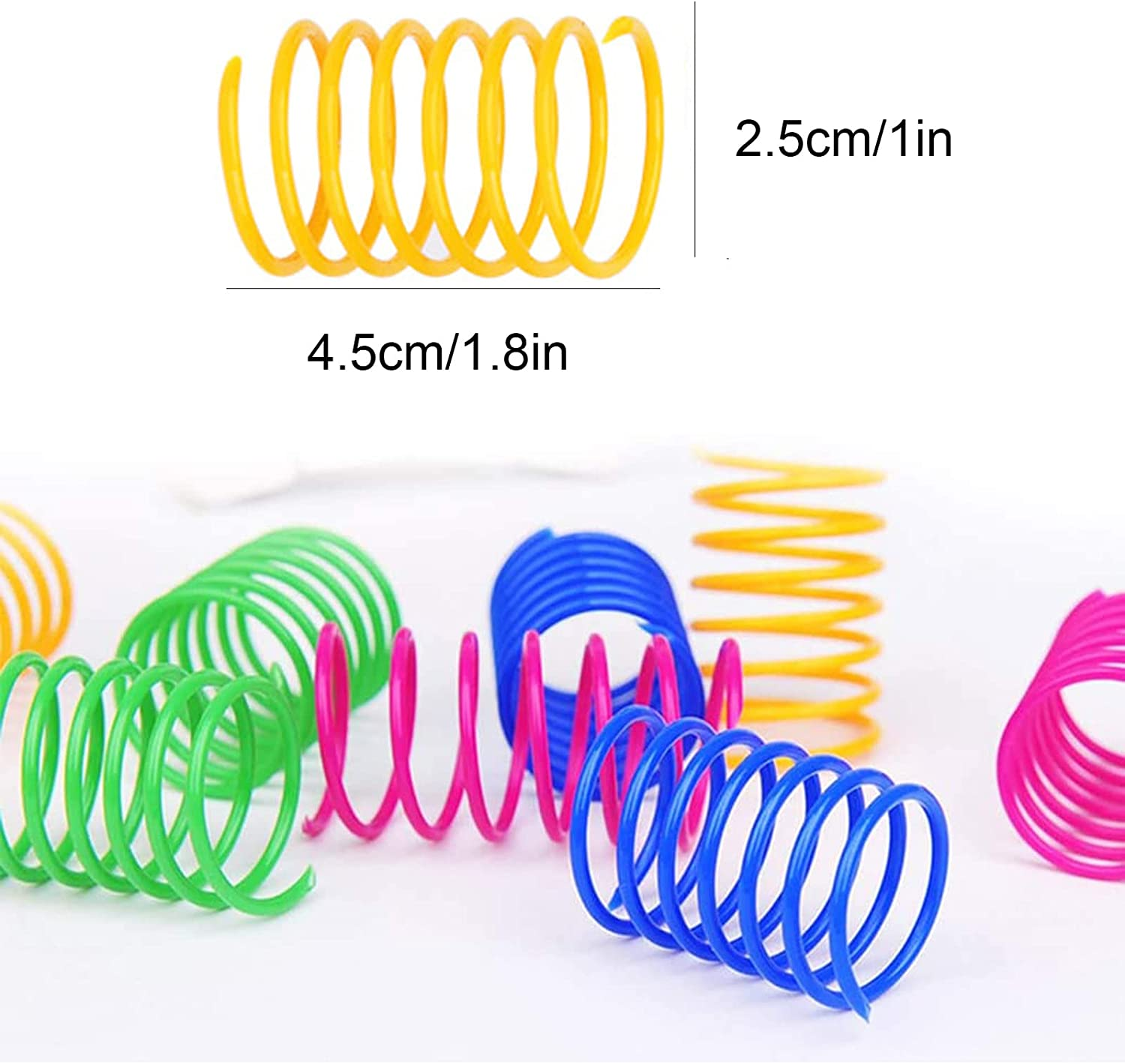 40 Pack Cat Spring Toy, Interactive Cat Toy for Indoor Cats Plastic Coils Colorful Springs Cat Toys Active Healthy Fitness Play Coil Spiral Springs Kitten Toys for Swatting, Biting, Hunting image number 5