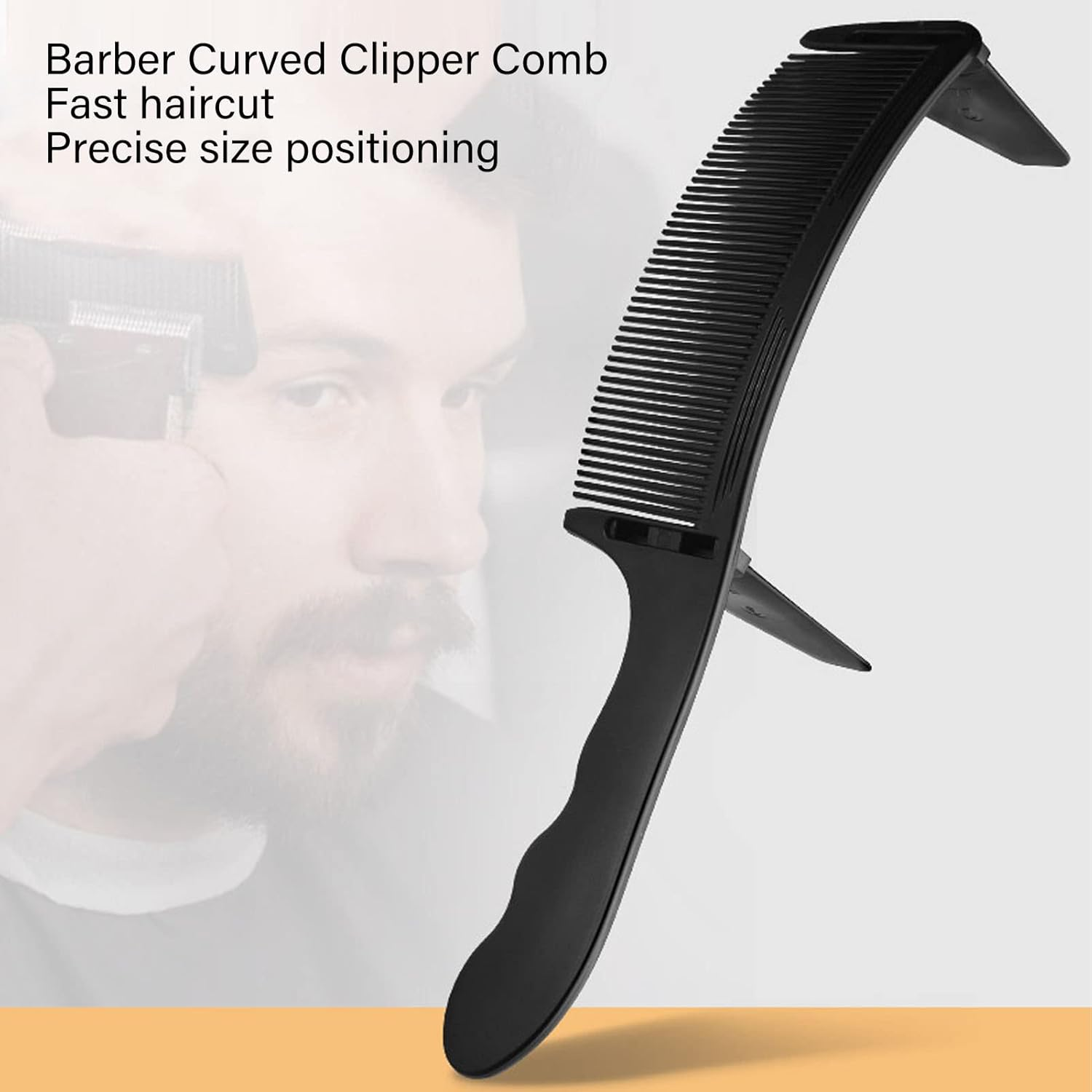 Curved Barber Clipper Comb, Professional Barber Comb, S-Shaped Clipper & Flat Top Clipper Combs, Hair Styling Tool for Men, Haircut Hairdressing Tool for Salon Barber Stylist (Black) image number 5