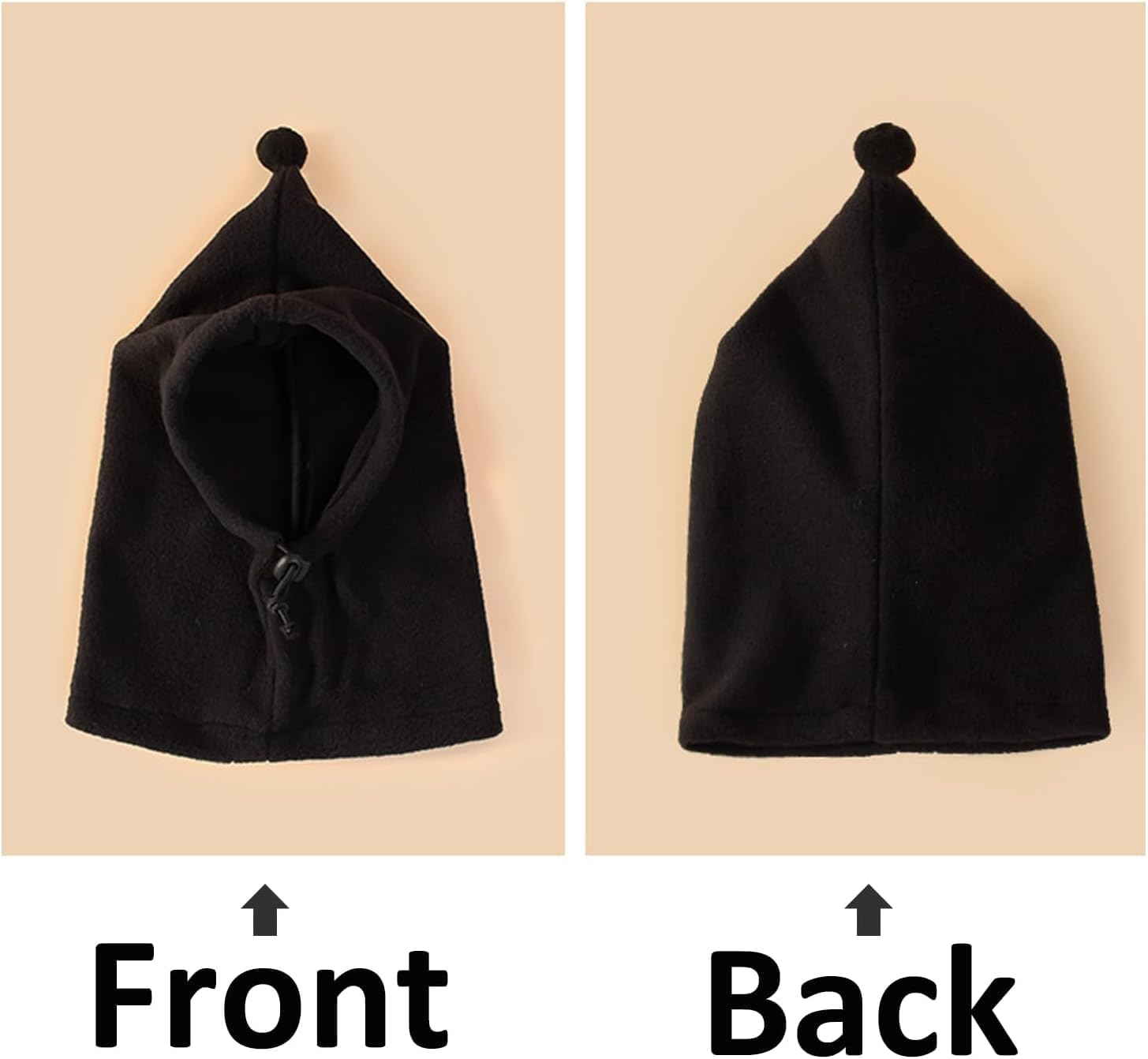 Ear Muffs Noise Protection for Dogs, Plush Pet Hat, Warm Ear Cover, Winter Head Wrap for Small Medium Large Dogs (Black, S)