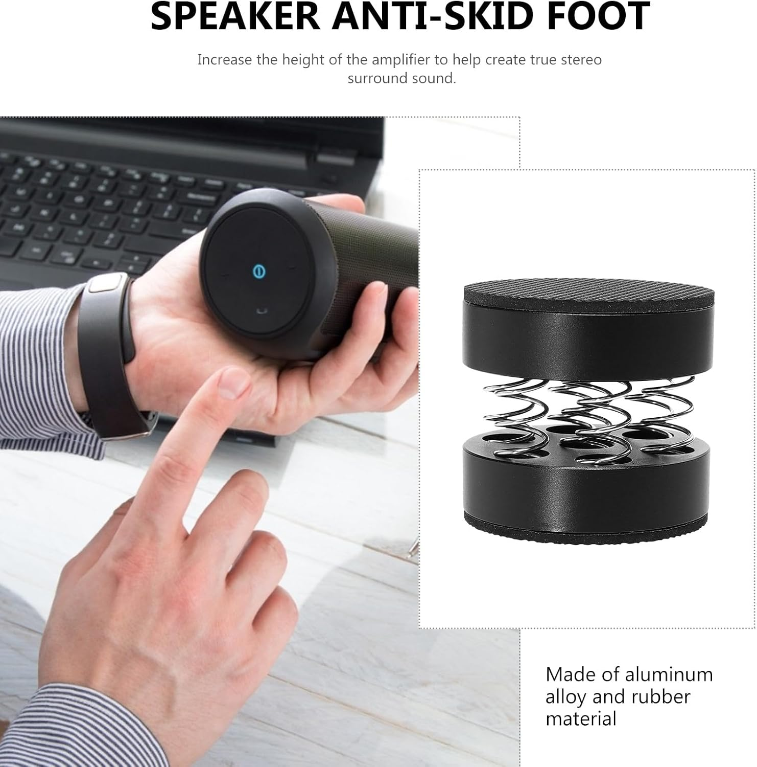 Ipetboom anti Vibration Amplifier Feet Pads, Black Aluminum Alloy Spring Shock Absorber Cushions 40X44Mm, Audio Equipment anti Vibration Feet Cushions for Hifi Speakers and Home Appliances image number 1