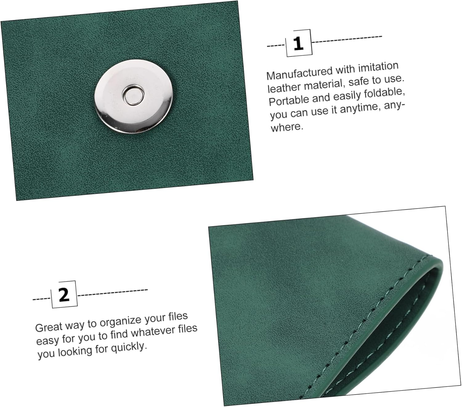 KALLORY Faux Leather File Pouch Portable Document Organizer for Office Use Imitation Leather File Holder for Documents Cards Passports More image number 3