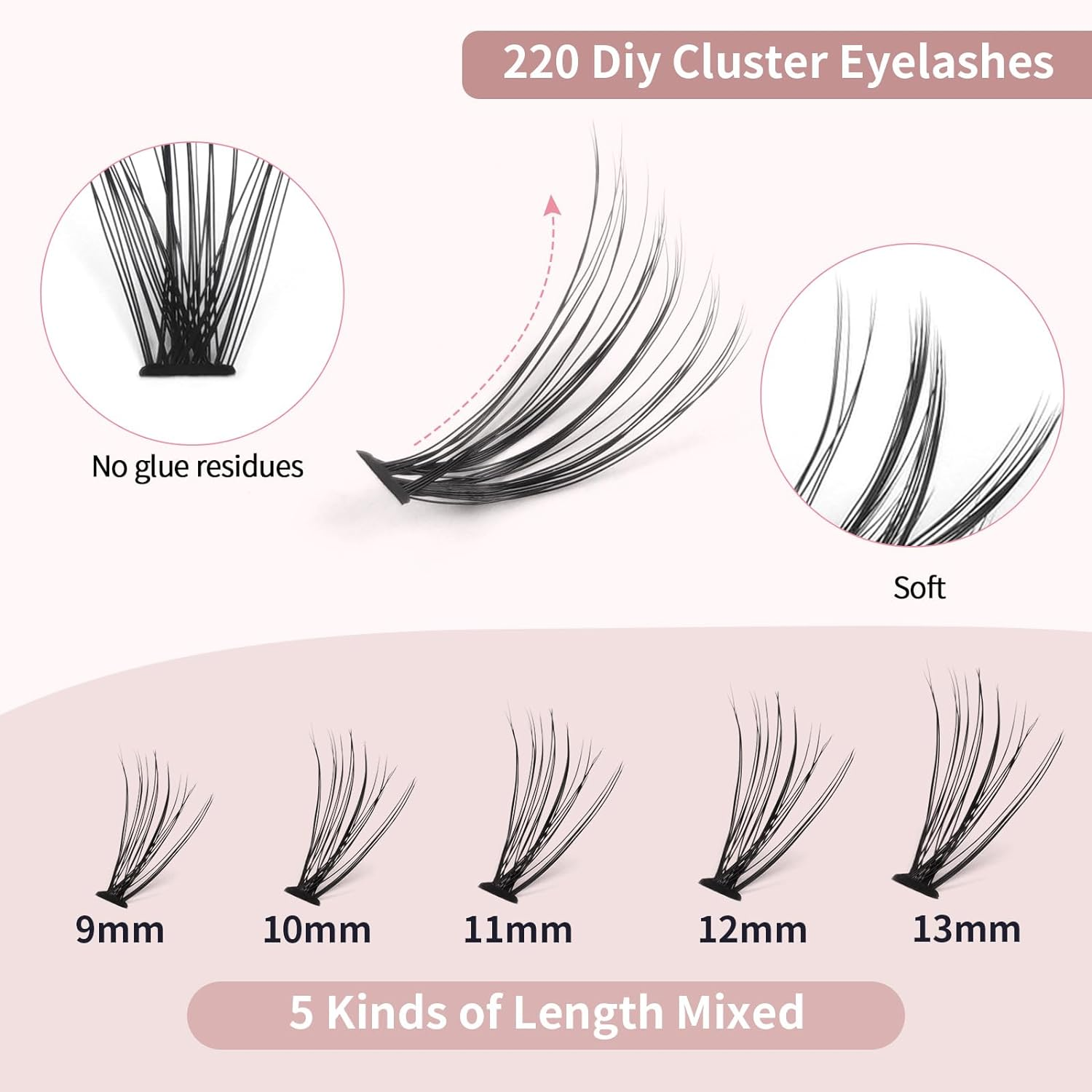 MAGEFY Eyelashes Cluster 10D 0.07C Lash Clusters 9-13Mm Individual Lashe Extension Reusable Eyelashes Clusters image number 1