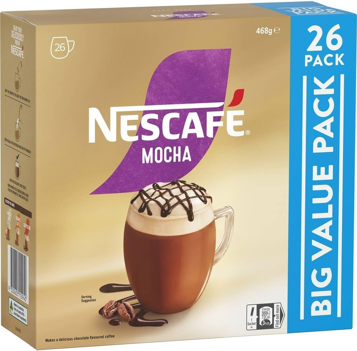 NESCAF&Eacute; Mocha Instant Coffee Mixes Sachets 26 Pack image number 1