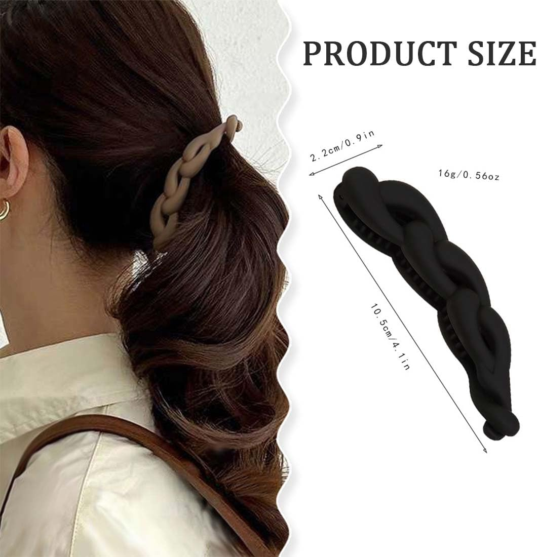 LAKJUOZ Pack of 4 Banana Hair Clips, Vintage Banana Clip, Hair Banana Clip, Twisting, Ponytail Holder, Banana Clips, Fish Clips, Hair Accessories for Women and Women