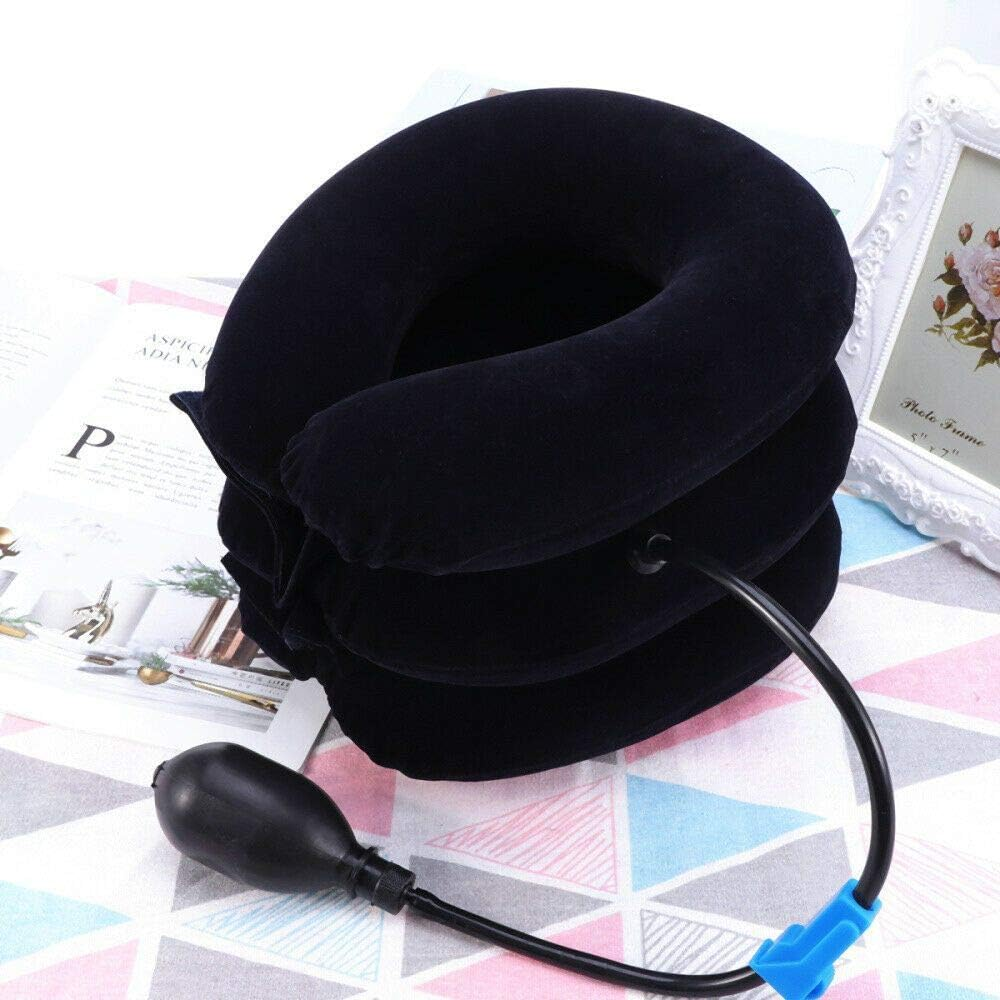 Inflatable Cervical Neck Traction Device & Collar Brace, Best for Neck Support & Instant Relief for Chiropractic Chronic Neck Pain, Spine Alignment, Adjustable Pillow Size (Grey) - Grey image number 5