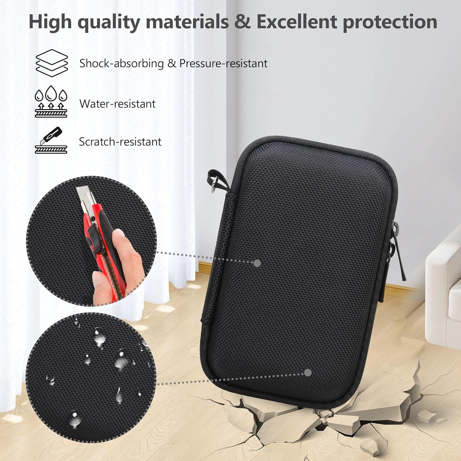 Supmay Carrying Case for Sony RX100 VII/ RX100 VI/ RX100 V/ RX100 IV/ RX100 III Premium Compact Camera, Storage Holder Travel Bag with Zipper Mesh Pocket for Charging Cable, USB Card, Black - Pink image number 4