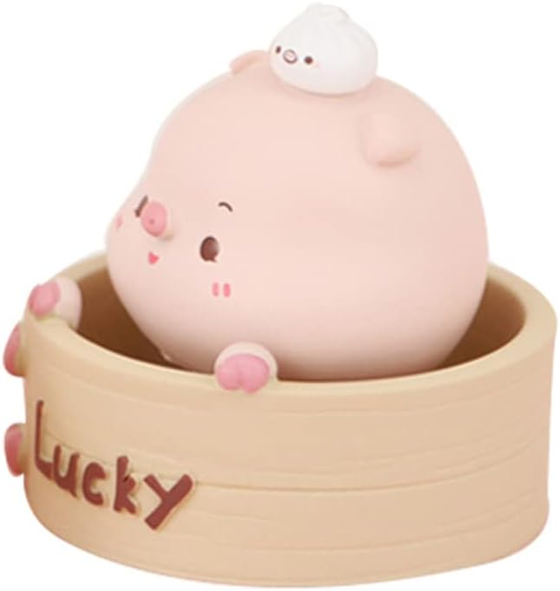 Zerodeko Cute Pig Ornament Pig Kitchen Accessories Desk Topper Miniture Decoration Car Accessories Tiny Cars Car Dashboard Decorations Desktop Toys Cake Toy Shake Your Head Resin Piggy image number 1