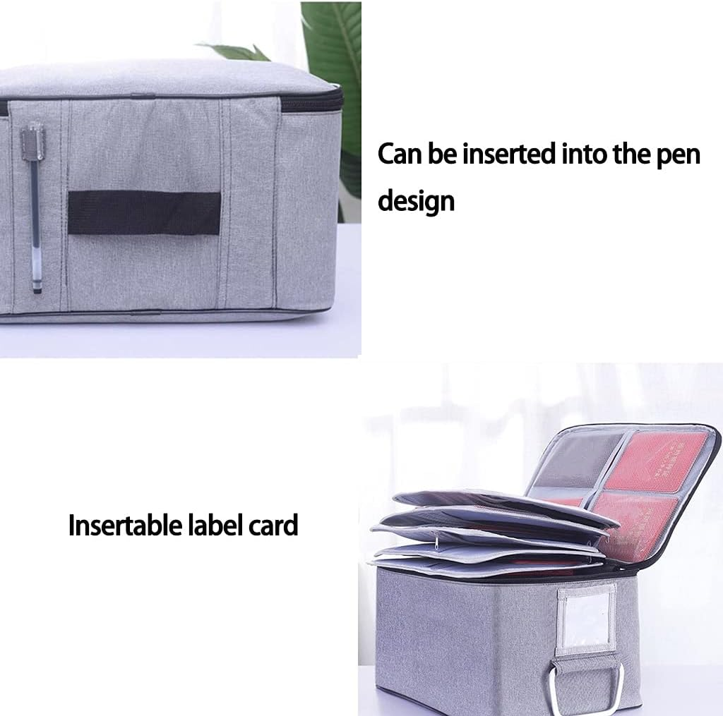 Document Package， Document Holder with Zipper, Important Organizer, Storage Bag Waterproof(Gray) - Grey image number 1