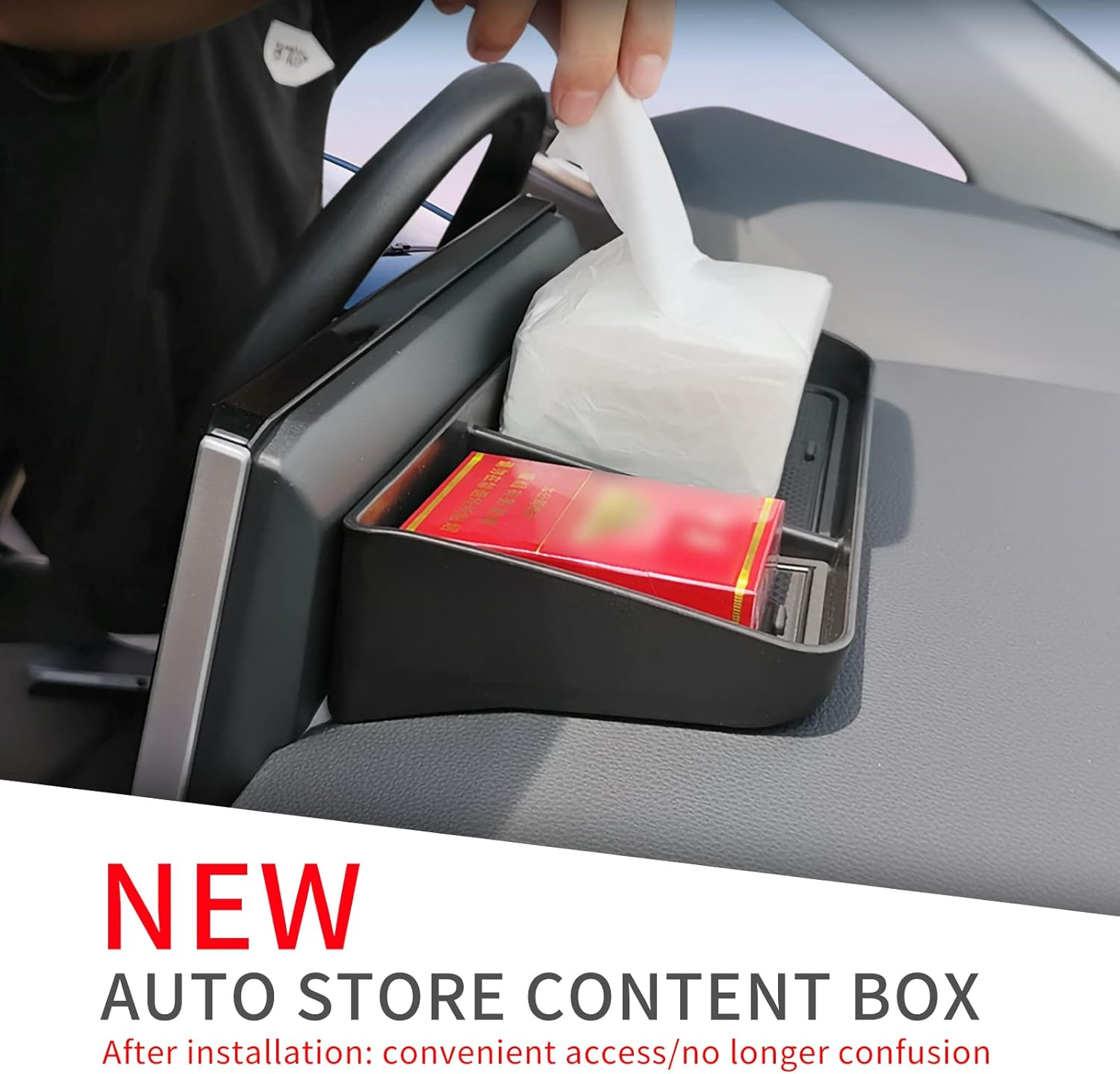 Smabee Dashboard Storage Tray Compatible with Toyota Corolla 2019-2022 Center Console Display Box Hidden Tray behind Screen Car Accessories Organizer, 19COROLLA D-BOX BLACK image number 1