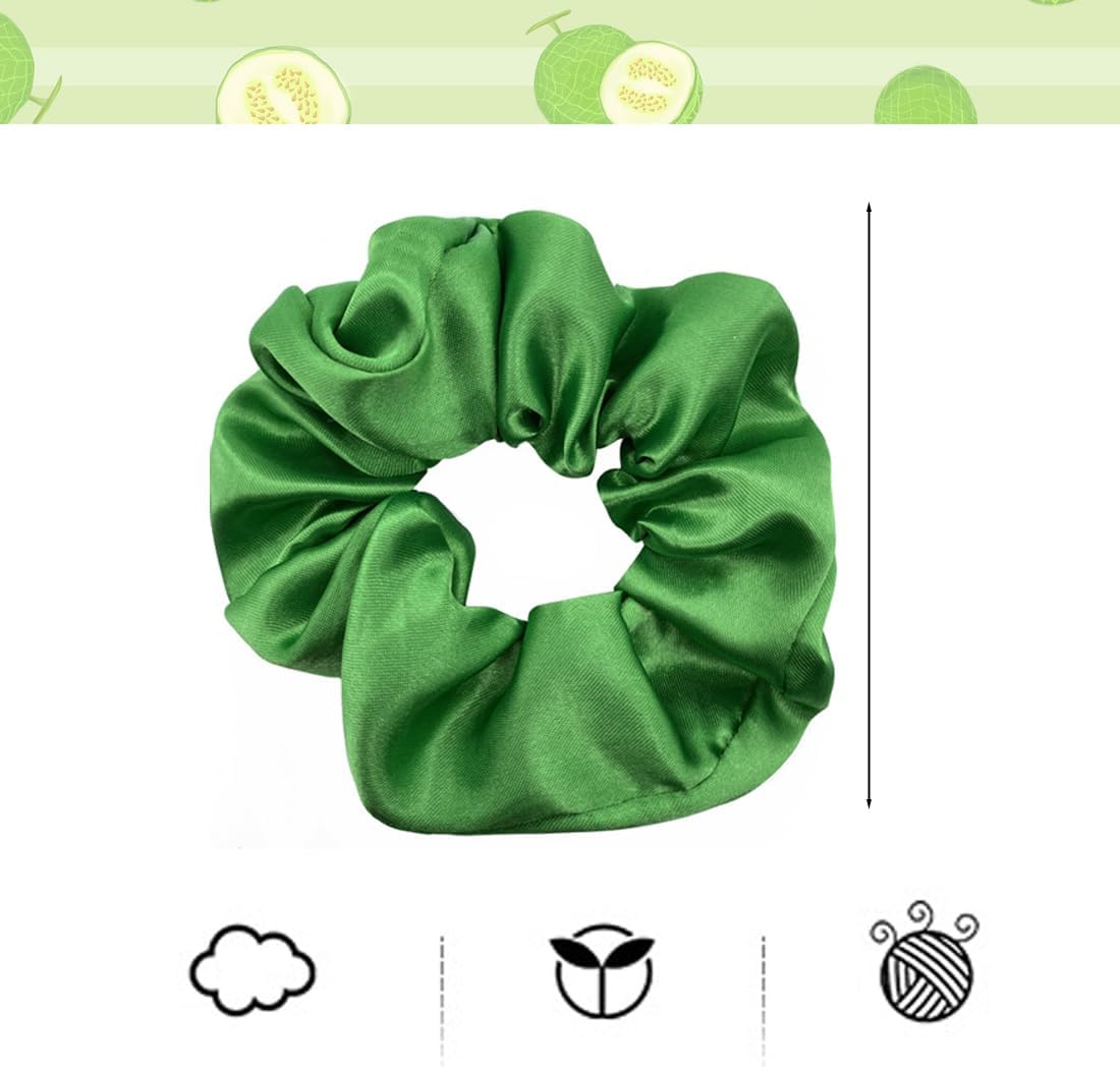 BIRLOZA Pack of 2 Neon Hair Scrunchie Pop Yellow Scratch Plain Scratch Elastic Band Pink Scratch Ties Hair Accessories Yellow Scrunchies Silk for Women Satin Hair Bobbles Yellow Girls Glitter