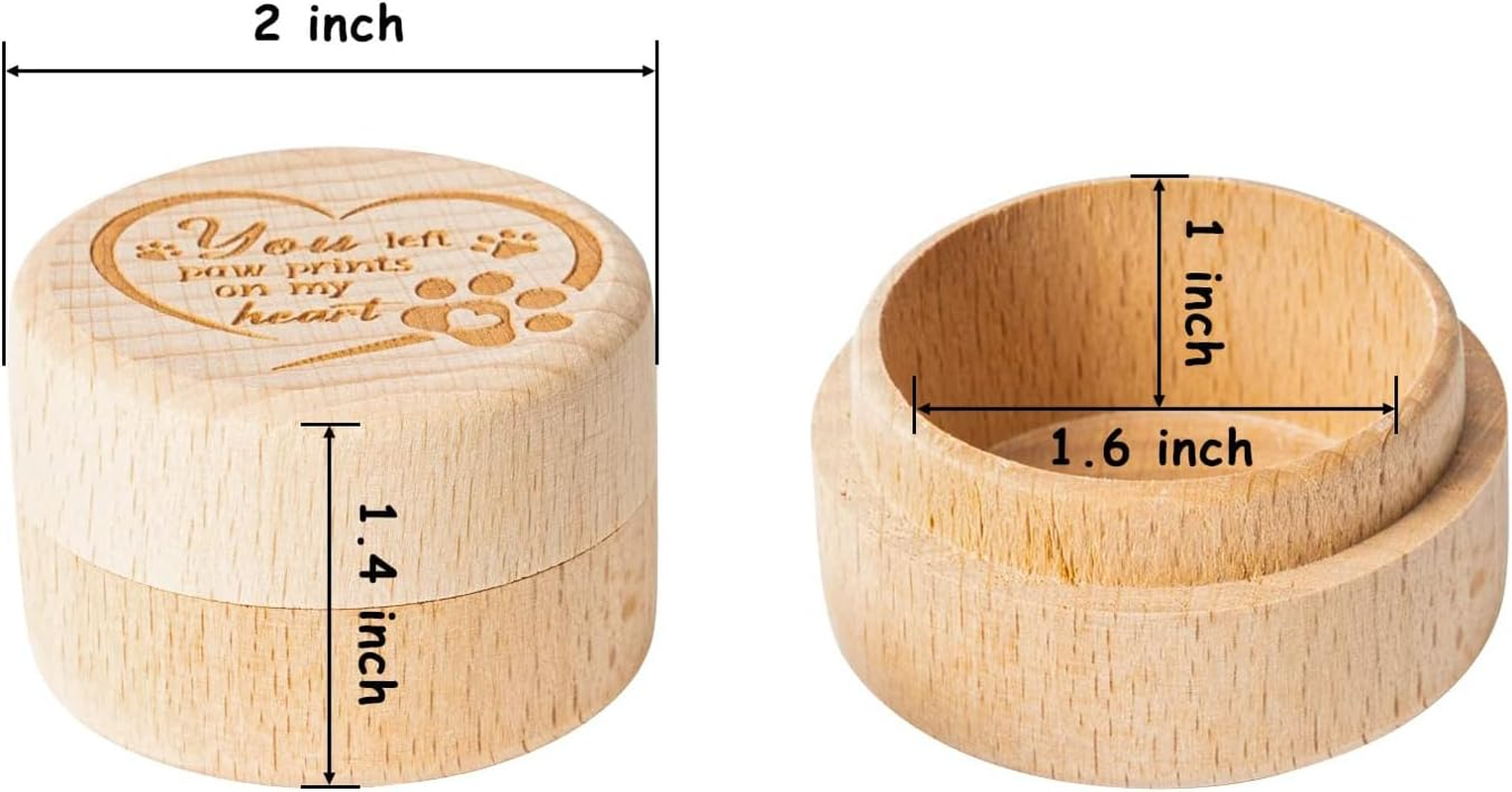 Dog Hair Container: Rustic Wooden Ashes Engraved on Chest, Tooth Memory Keepsake Box | Animal Loss Keepsake Holder, Decorative Pet Urn Pa image number 4