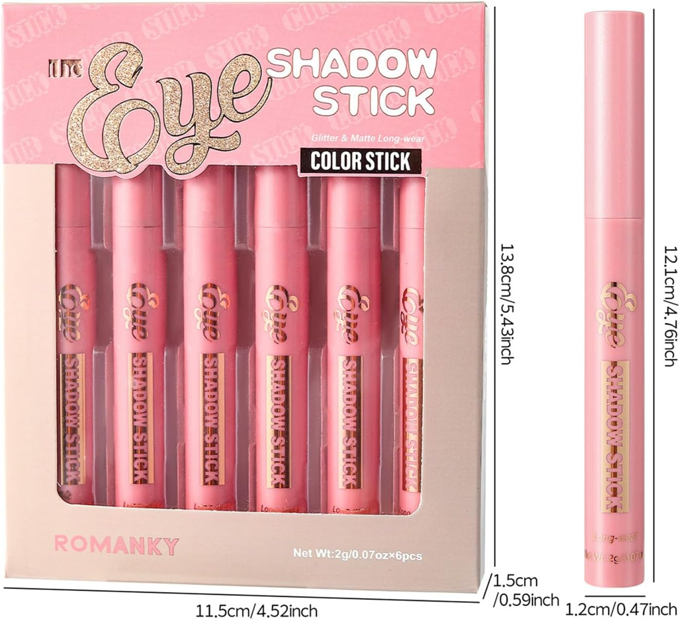 Cream Eyeshadow Shimmer Stick,Brightener Eyeshadow Pencil Crayon | Smudgeproof Eye Shadow Make up Pencil for Women Friends Family Coworkers Daughters