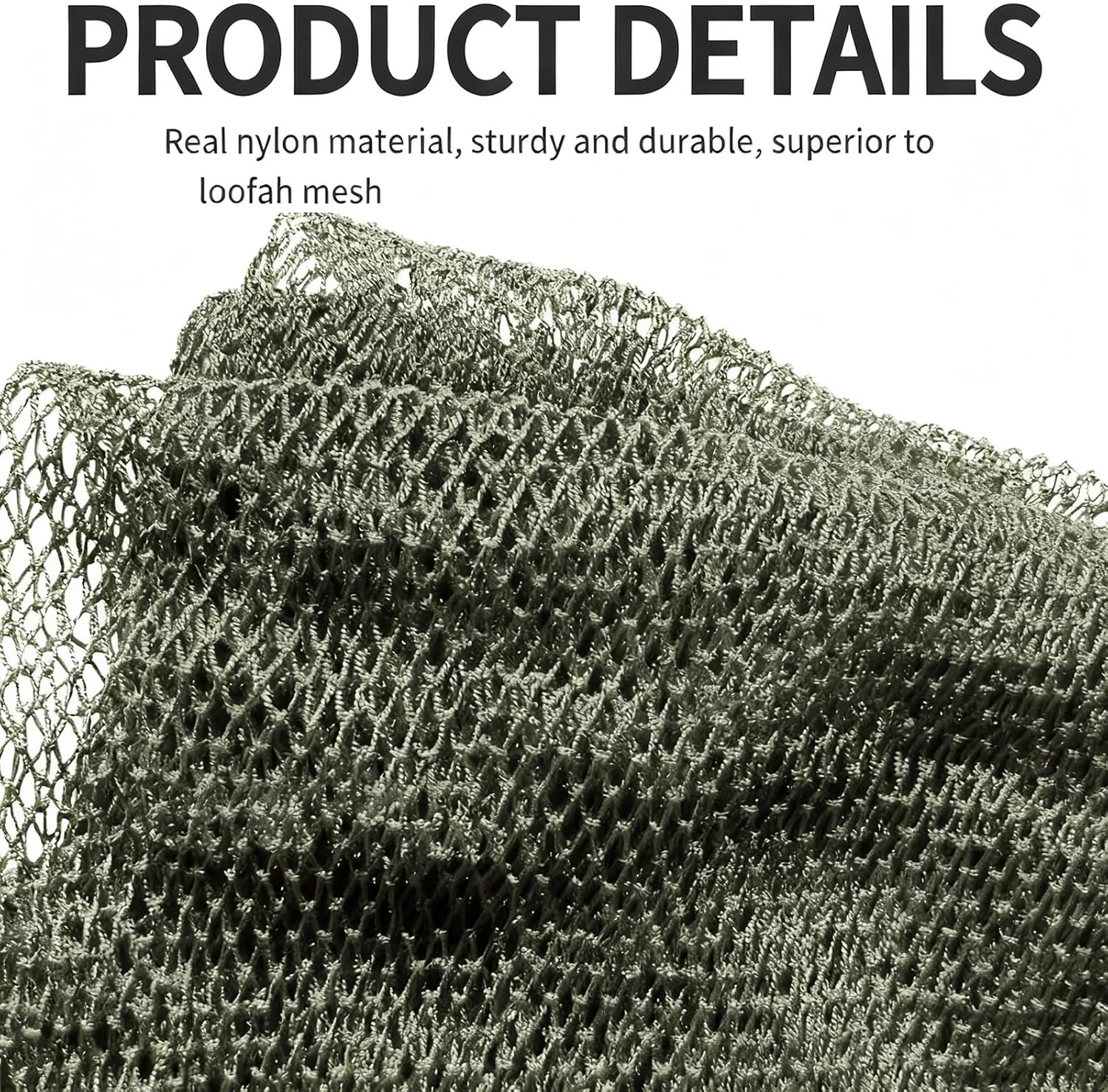 SPMKTBOZAI African Net Sponge Authentic, African Exfoliating Sponge Real African Net Black Owned, African Bath Sponge Back Scrubber, Body Exfoliator Shower Bath Accessories (Moss Green)