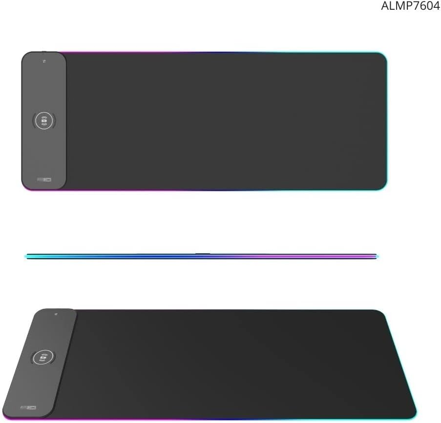 Altec Lansing RGB Mousepad with Wireless Charging Pad, Non-Slip Rubber Base, Smart Touch Sensor, Gaming Keyboard Mat and Mouse Pad for PC, Laptop image number 6