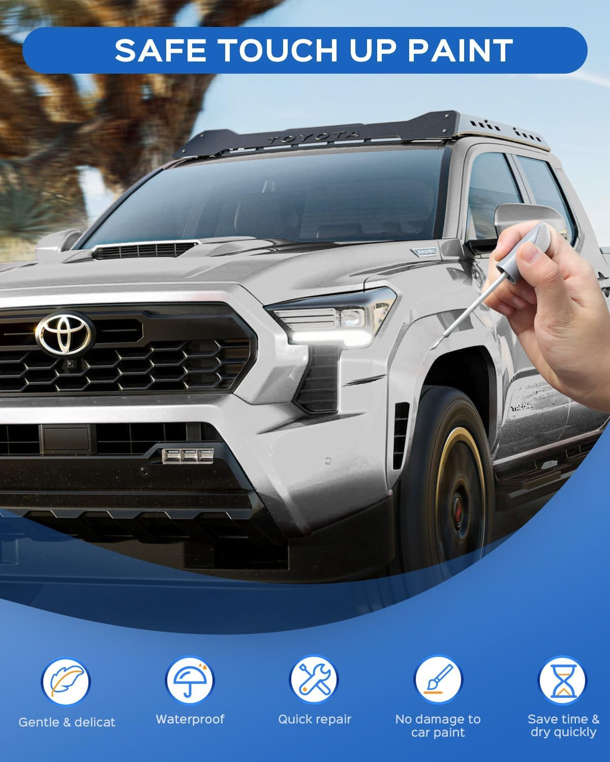 1F7 Classic Silver Metallic Touch up Paint Compatible with Toyota Exact Match Chips and Nicks Touch Up image number 1