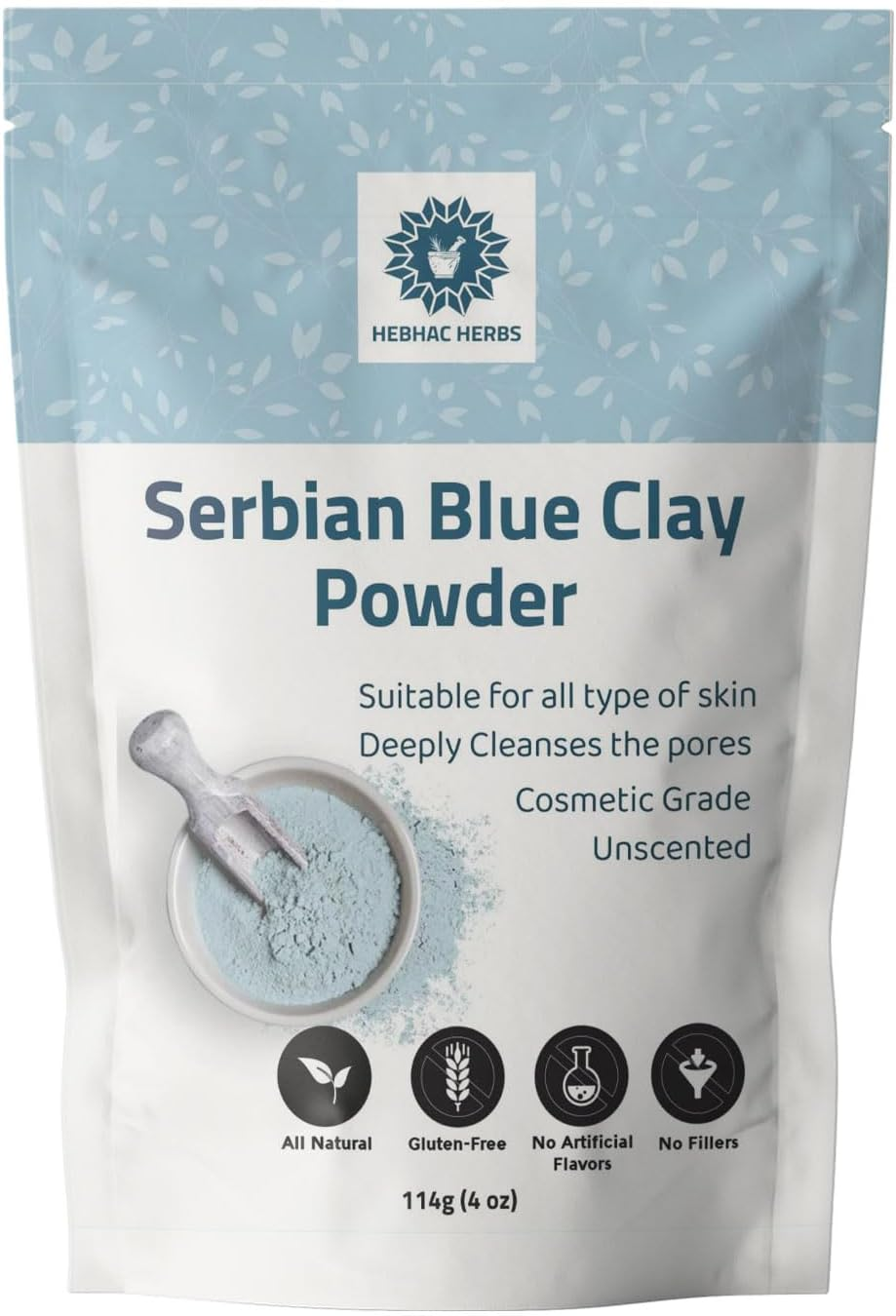 Serbian Blue Clay Powder for Facial Masks, Creams, Skin Tightening, Body Wraps, Scrubs, and Soap Making. image number 3