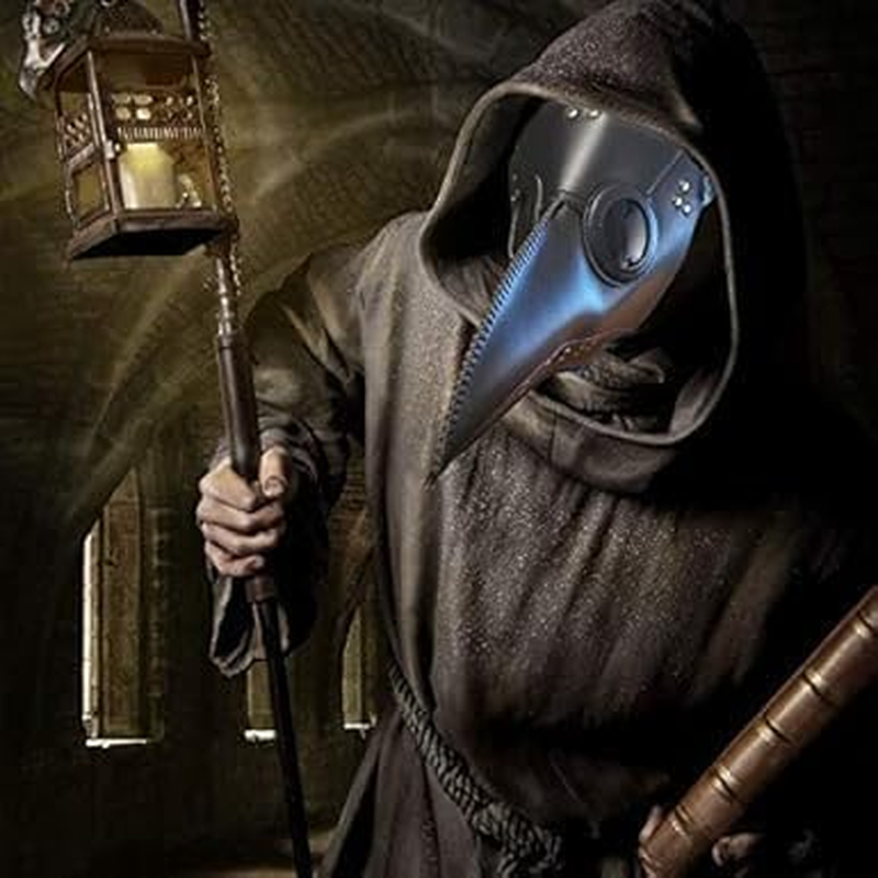 Bird Beak Mask - Latex Long Nose Cosplay Steampunk Scary Mask for Halloween Costume (Black, Pack of 1) image number 5