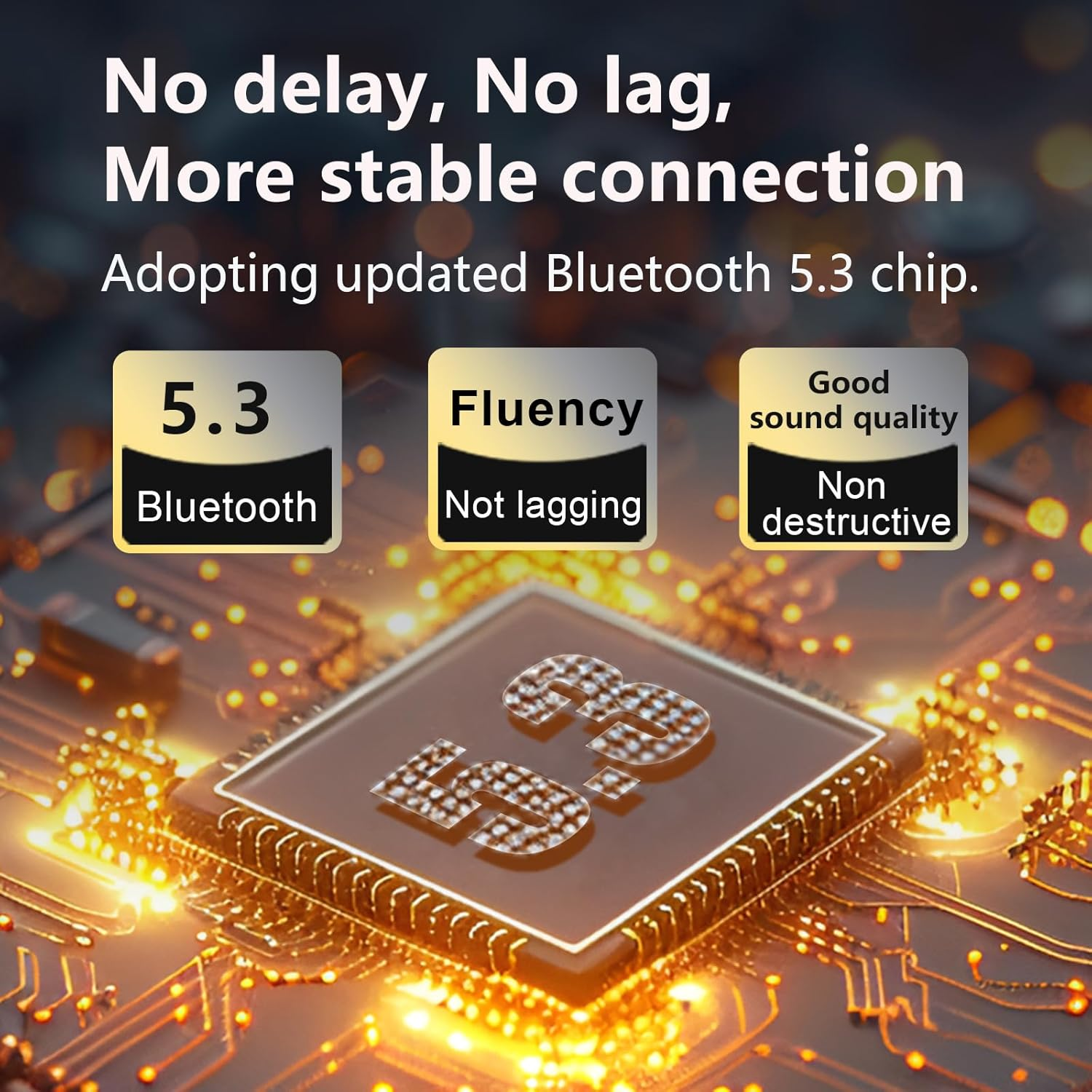 DUVOSS Open-Ear Headphones, True Wireless 5.3 Bluetooth Earbuds with Microphone, Clear Calls, Fast Charging, Music Playing, IXP4 Waterproof, Lightweight, Sports Earbuds with Ear Hook, 60 Hours, Black image number 2