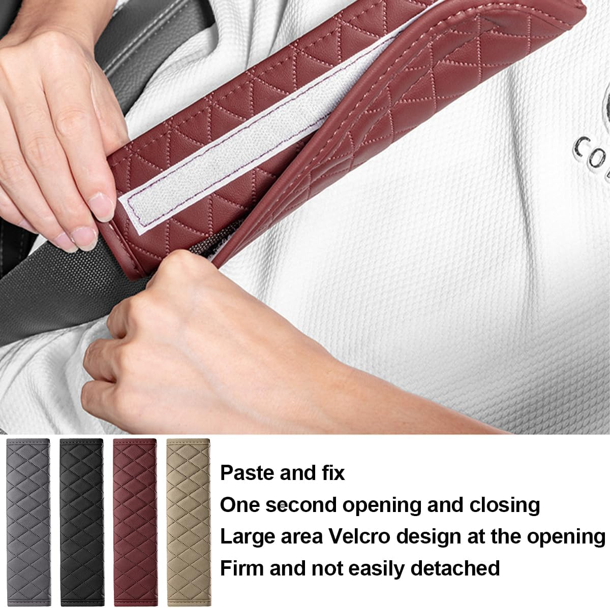 Mandark Car Seat Belt Cover, 2PCS Soft Comfort Vehicle Seatbelt Protection Pad for Safety Driving, Automotive Interior Harness Neck Shoulder Strap Protector Accessories, Universal Fit (Gray) - Gray image number 6