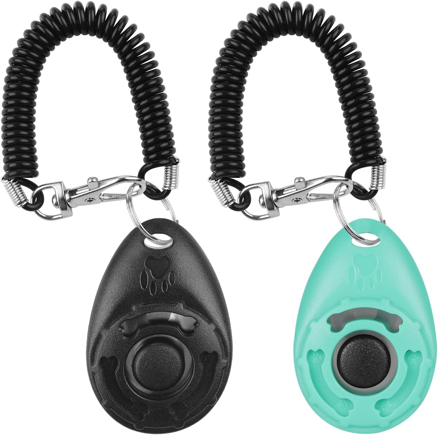 Dog Clickers, Diyife [2 PCS] Dog Training Clickers with Wrist Strap, [Lightweight] Pet Behavioral Training Tools for Puppy, Cats, Birds, Hamsters,For Pet Lovers (Black&Green)