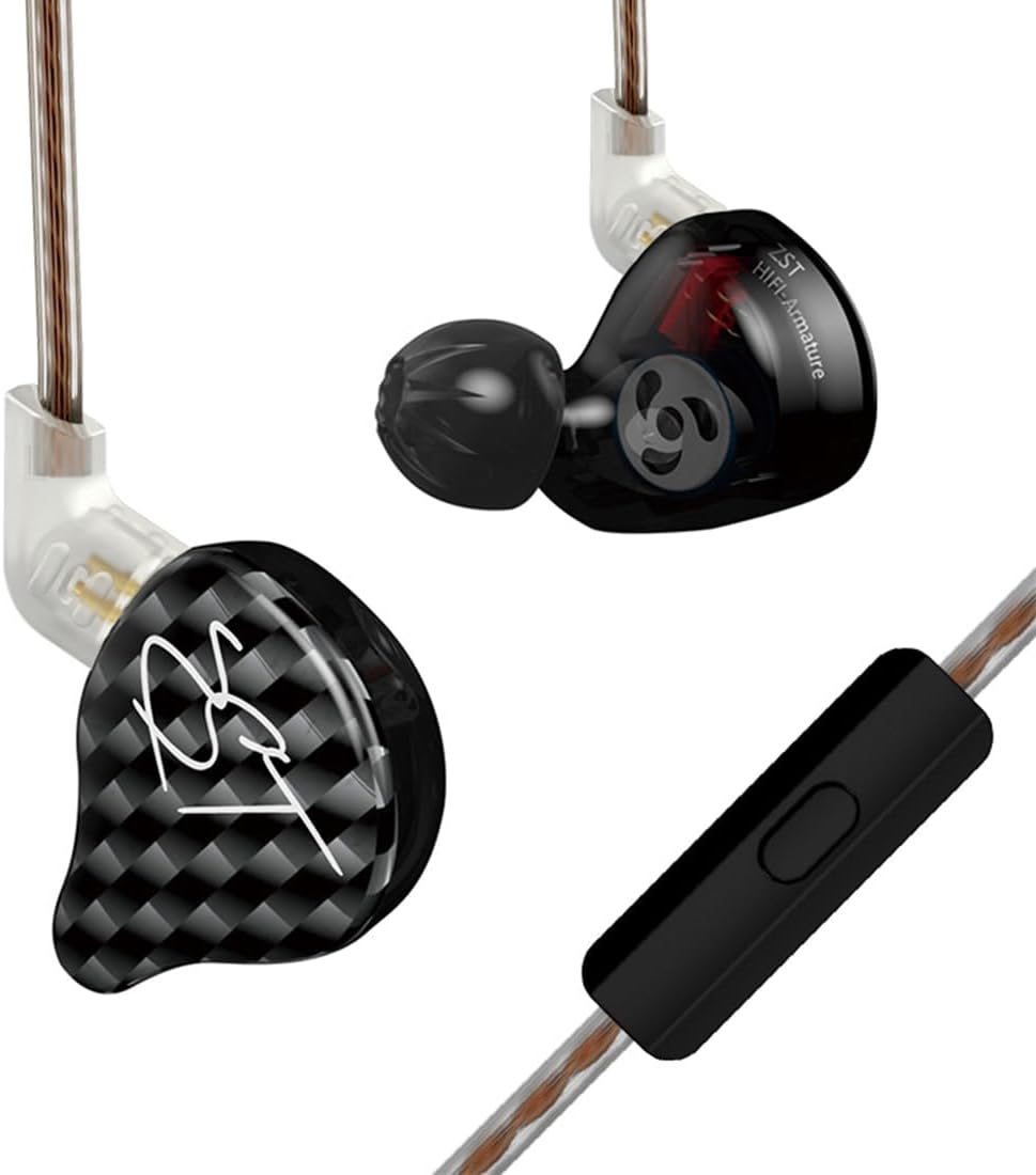 Keephifi KZ EDXS in Ear Monitor Headphones 10Mm Dynamic Driver Hifi 3D Metal Earphone, KZ Wired Earbuds IEMS with High Resolution Sound and Detachable Cable (No Micro)