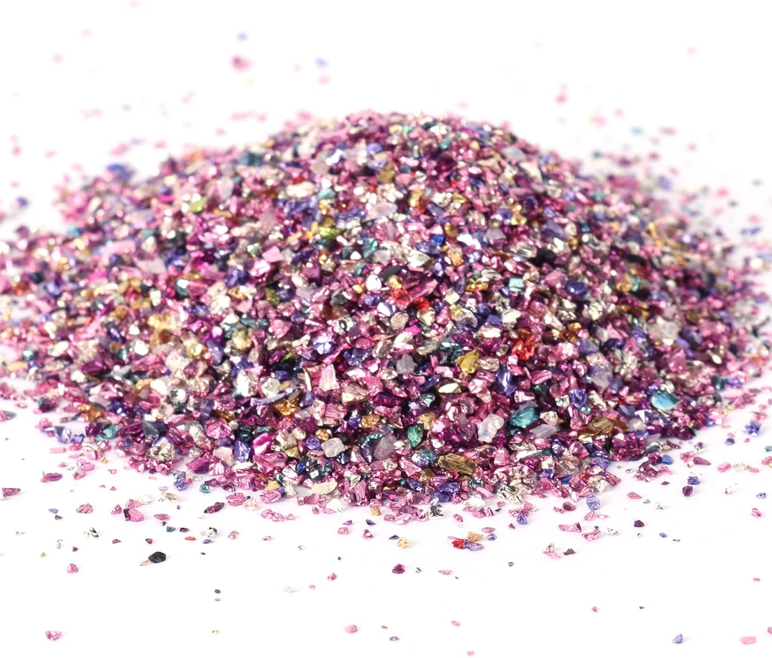 DIY Shining Crushed Glass Filler Glitter for Resin Craft Decoration for Family - Mix/Pink/Purple, Large/Small Bag image number 2
