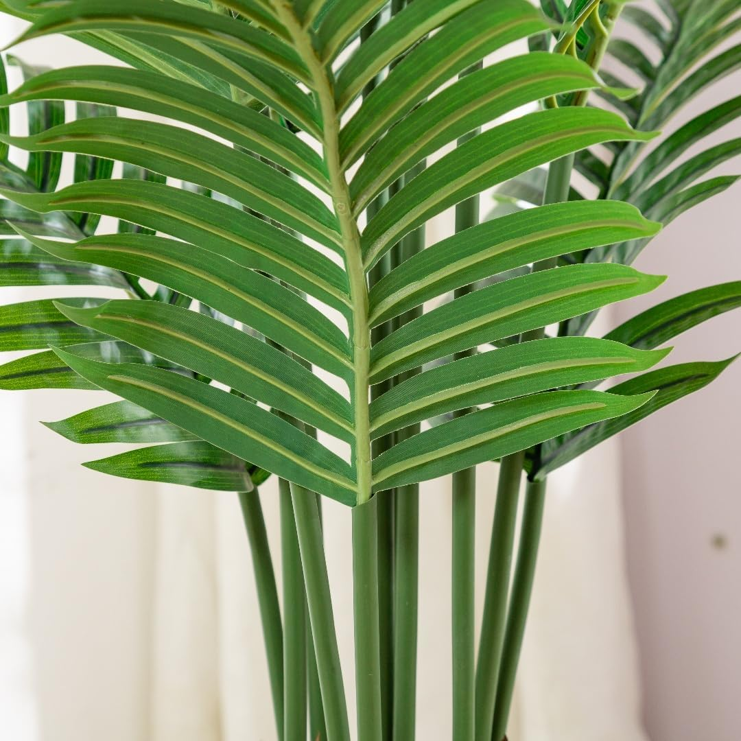 TBSITNS Artificial Areca Palm Tree- Faux Tropical Palm Plant Fake Tree,Green Plants Realistic Decorative Greenery,Modern Home Decor Indoor and Outdoor,Perfect Housewarming Gift (120Cm-8 Leaves) image number 5
