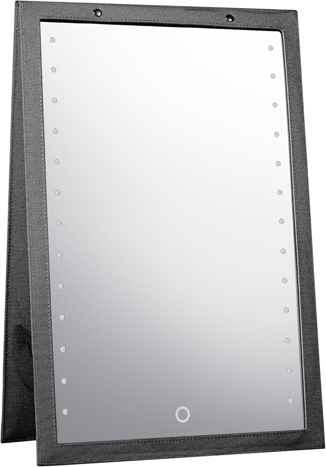 BRUUN Foldable Mirror with Dimmable LED Light for Luminous View &ndash; a (13.6 X 43.5 Inches) Black Hangable Backstage Mirror with Touch Control Power Button for Dancers and Artists at Home, Spa or Event image number 3