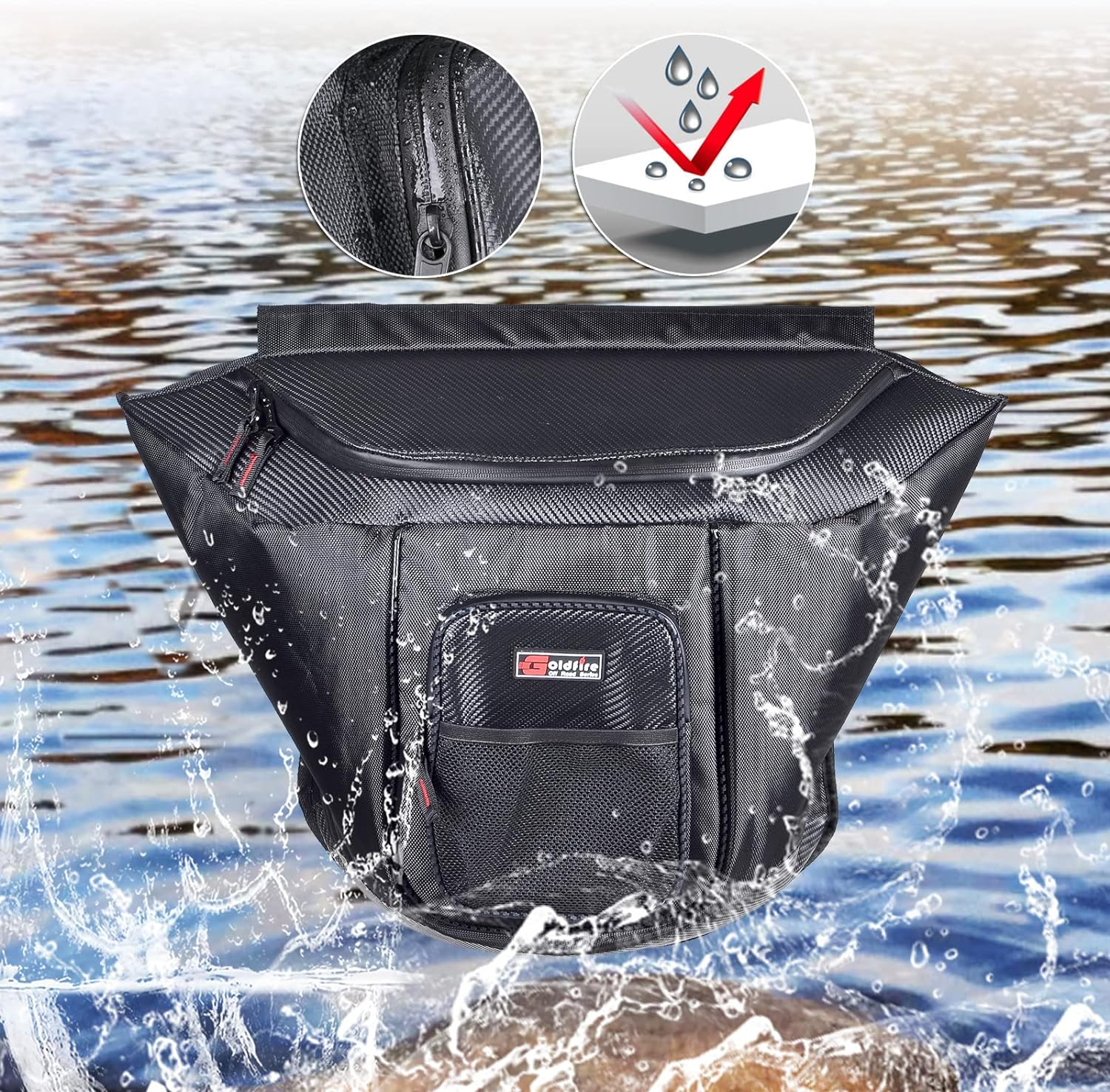 General 1000 Storage Bag, General 1000 Accessories behind Seat Storage Bag, UTV Center Seat Bag Tool Porch for Polaris General 1000/1000-4 / XP 1000 / XP 4 1000 2016-2024 (Black)