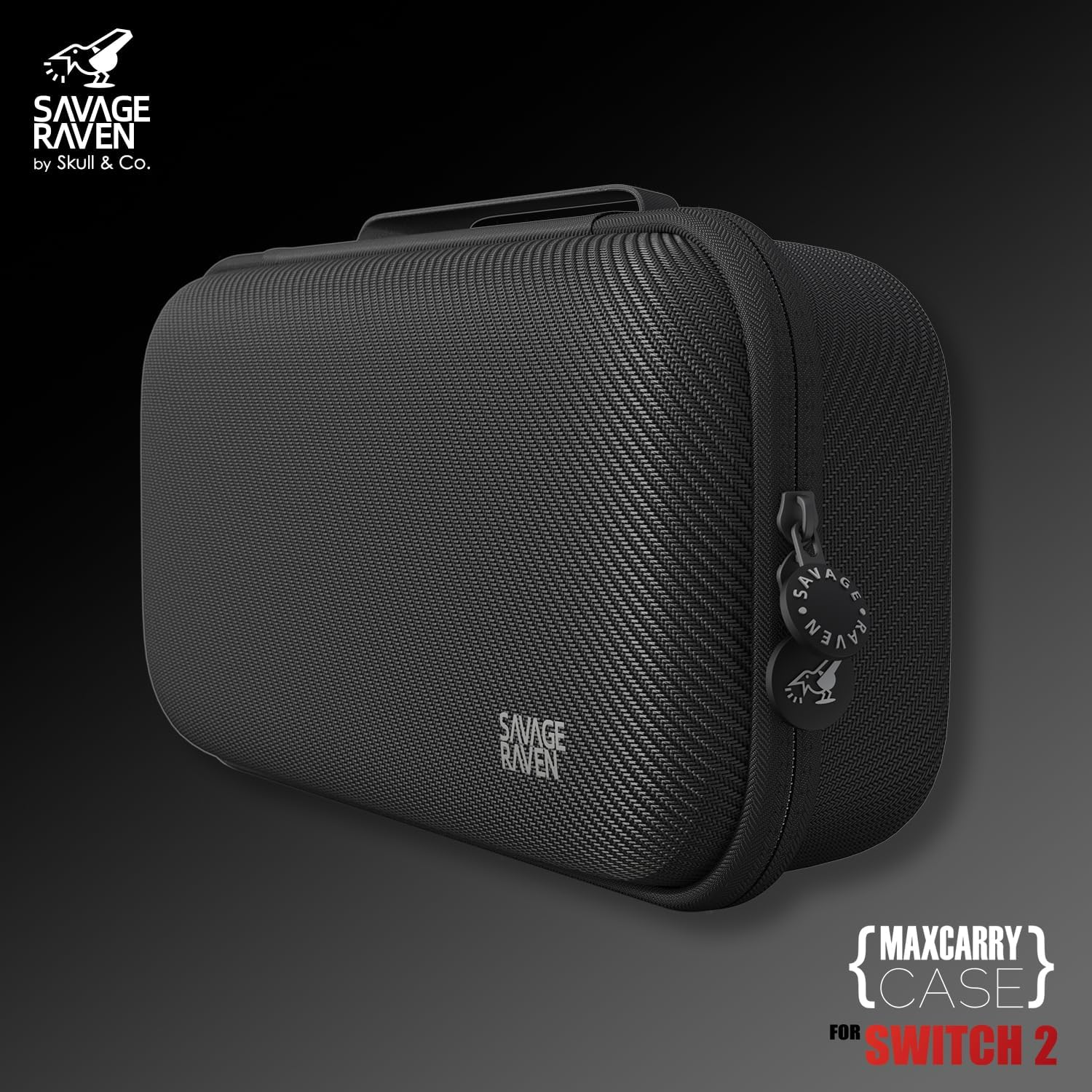 Savage Raven by Skull & Co. Neogrip Bundle for Nintendo Switch 2: an Ergonomic Grip Hard Shell Handheld Case with Replaceable Grips [To Fit All Hands Sizes] [With Carrying Case] - Neon Blue + Neon Red image number 4