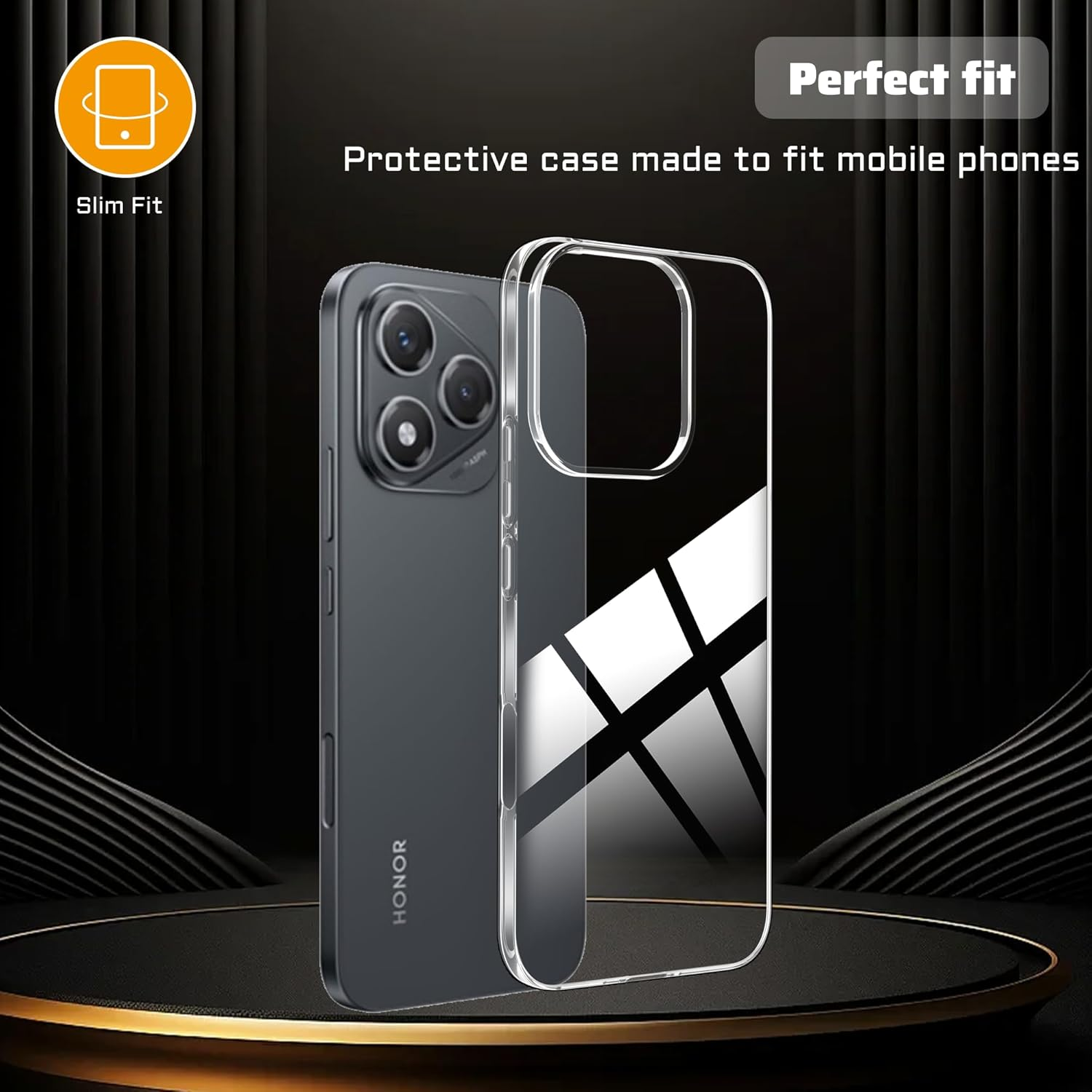 Cover for HONOR 400 Lite Case + Tempered Glass for HONOR 400 Lite Screen Protector,Transparent Flexible TPU Case image number 3