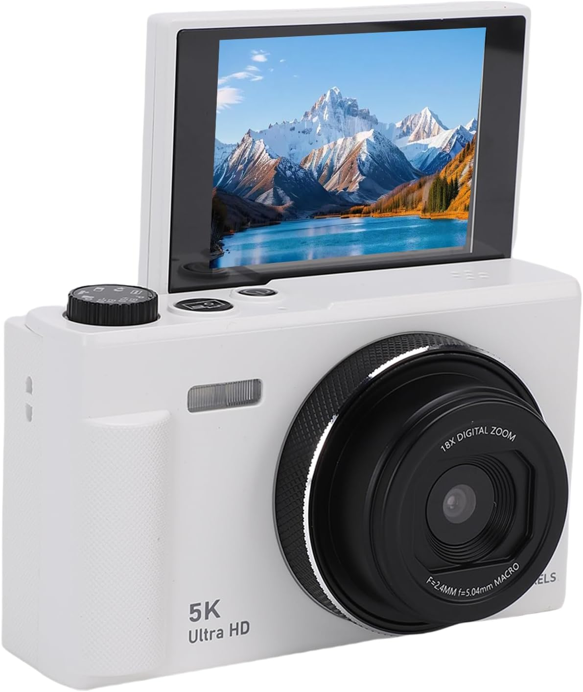 XUMIUZIY Digital Camera, 75MP 5K Vlogging Camera with 2.8 Inch Flip Screen for Travel Photography Selfie, 18X Zoom Autofocus (Pink)