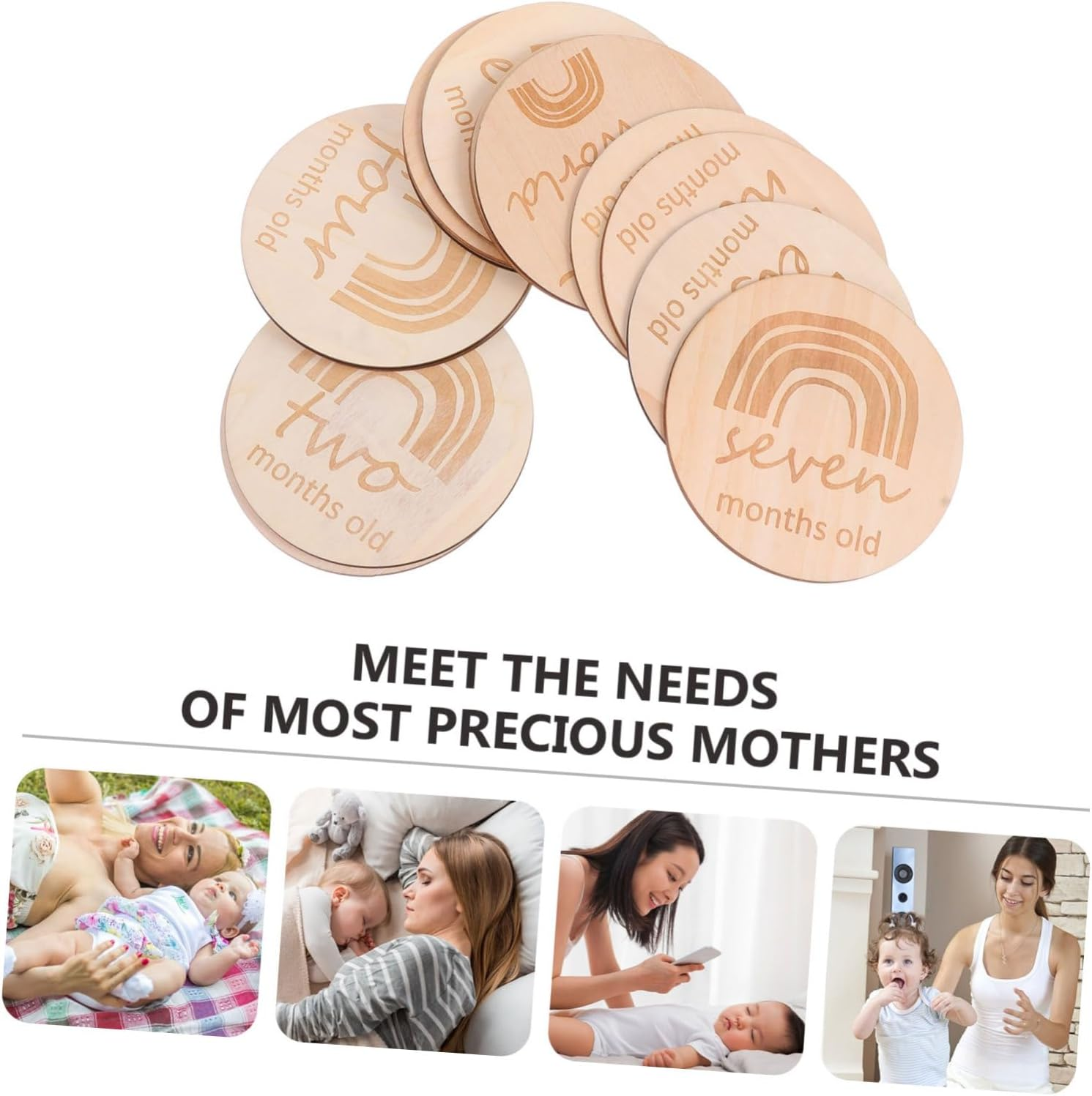 GALPADA Creative Baby Milestone Cards Infant Birth Month Commemorate Double-Sided Rainbow Design 13Pcs Set for Newborn Photography and Monthly Memory Recording image number 6