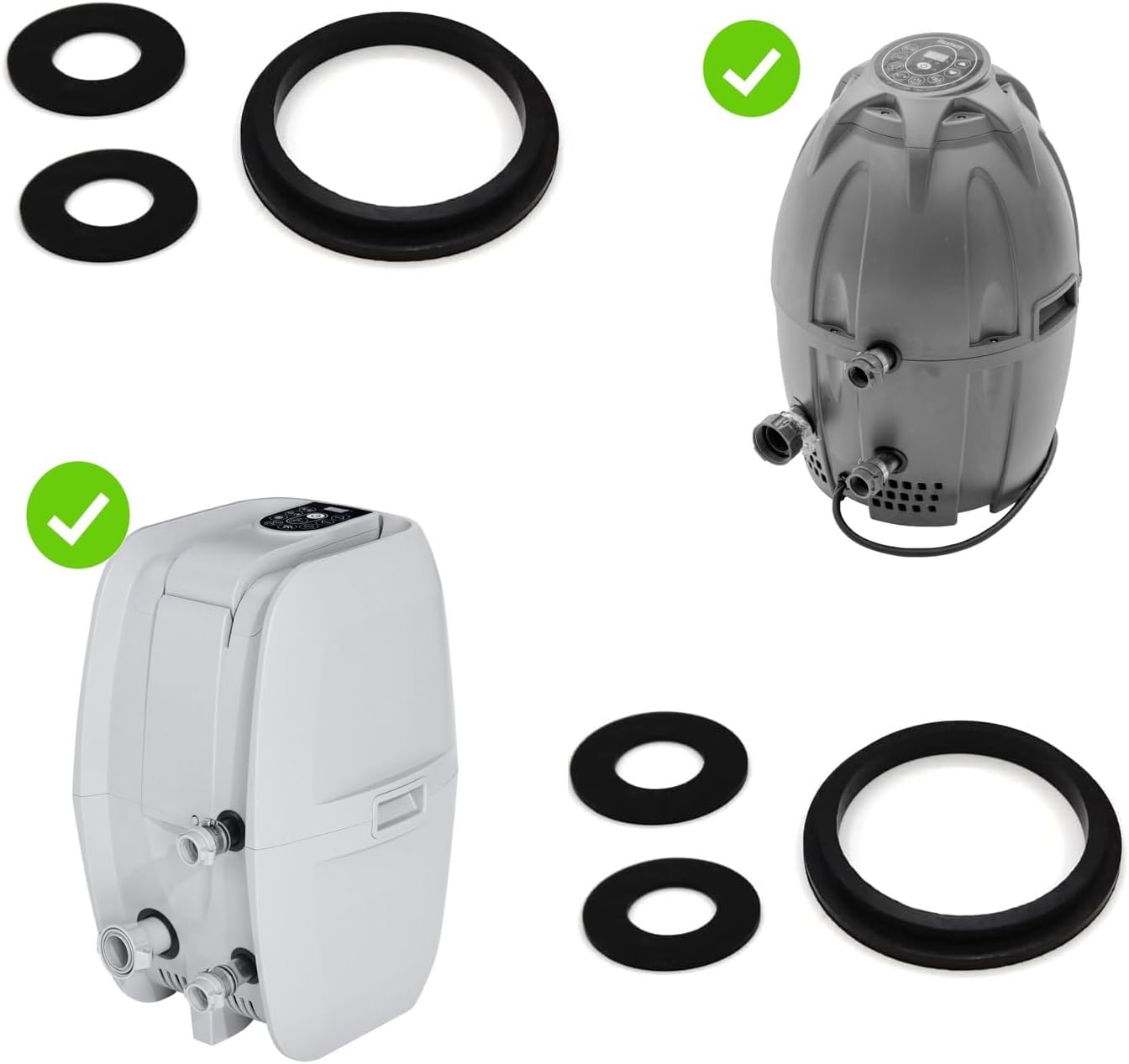 Connector Seals Gaskets Washers Fits for Coleman for Lay-Z-Spa, Nut and Washer (6Pcs) image number 4